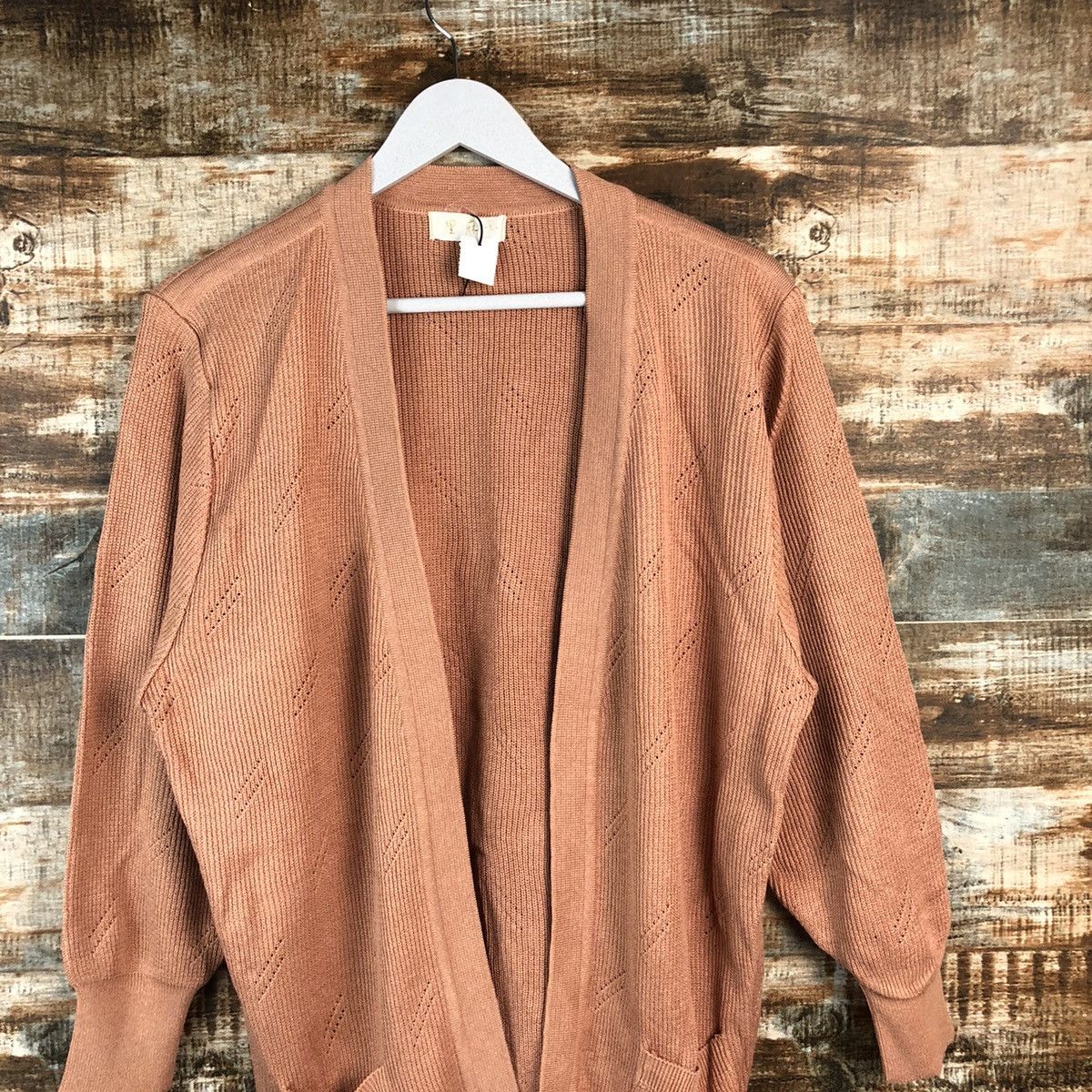 Homespun Knitwear DL Japanese Brand Orange Cardigan Knitweaer #C483 Size XL / US 12-14 / IT 48-50 - 2 Thumbnail