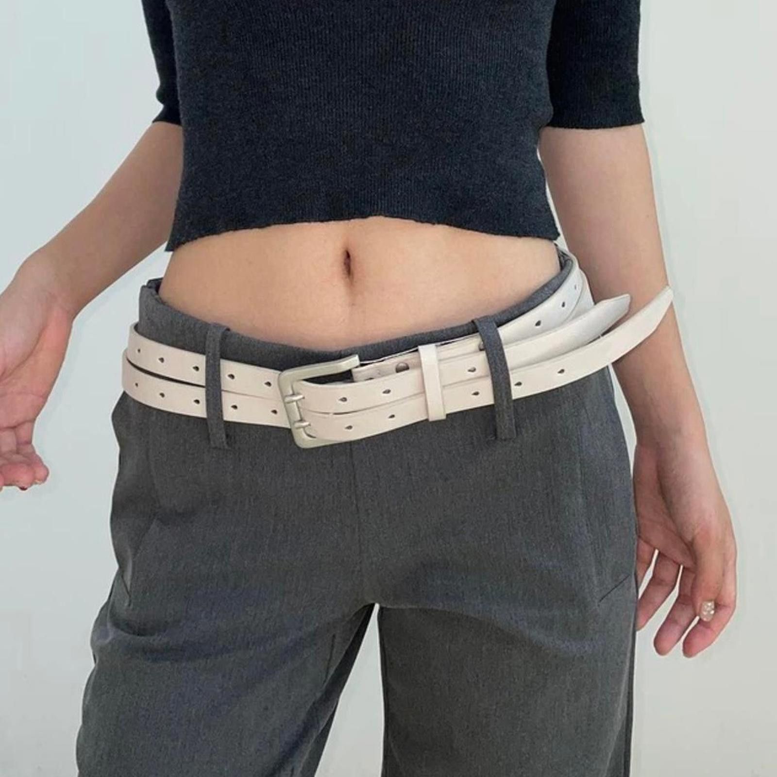 Japanese Brand Y2K Casual Layered Buckle Modern Belt Size ONE SIZE - 5 Thumbnail
