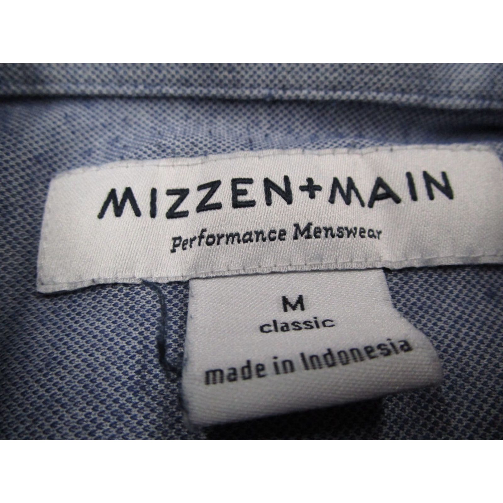 Mizzen+Main Mizzen+Main Shirt Men Medium Blue Classic Button Up Long Sleeve Work Performance Size US M / EU 48-50 / 2 - 3 Thumbnail