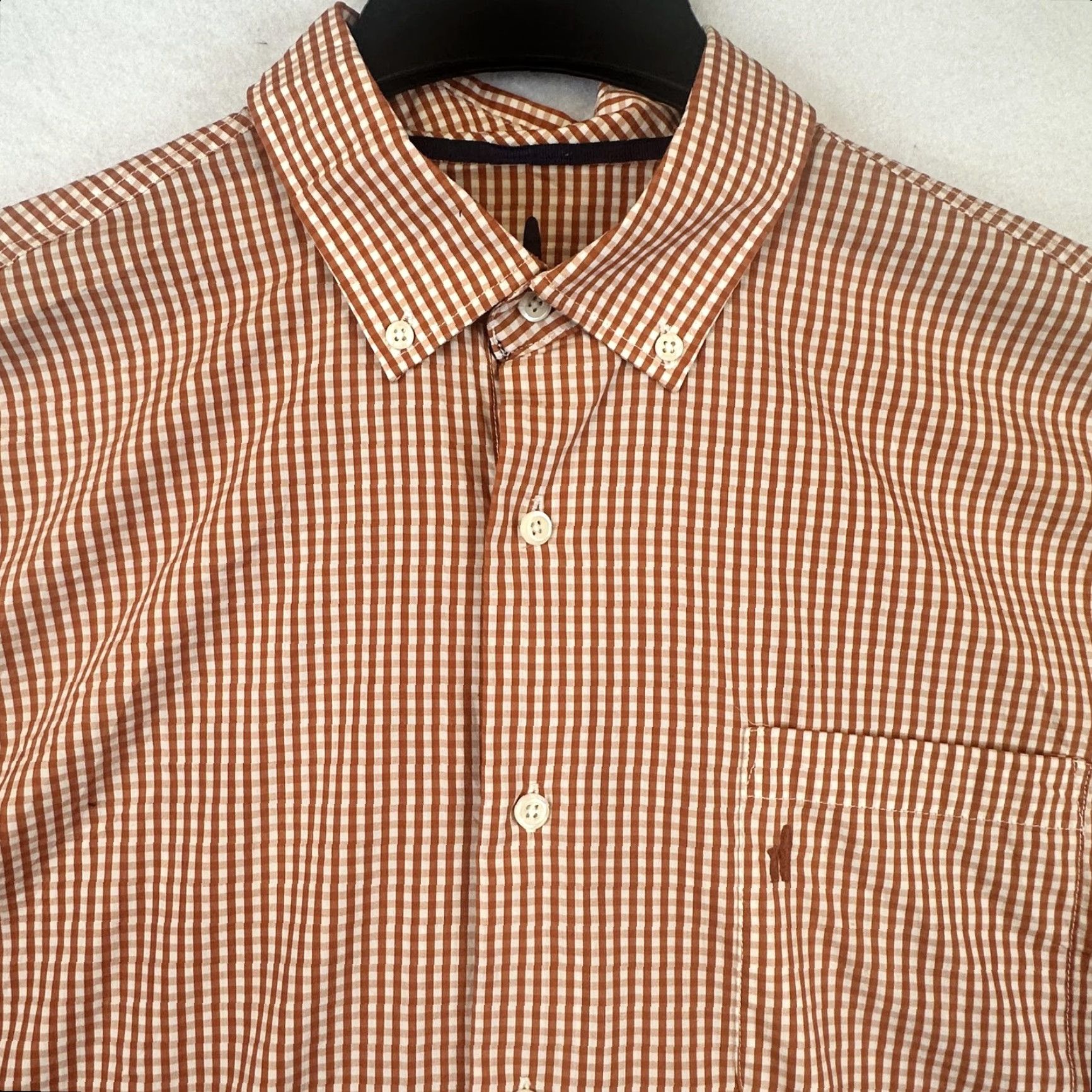 johnnie-O johnnie-O Shirt Mens XL Orange Check Button-Down Performance Size US XL / EU 56 / 4 - 3 Thumbnail