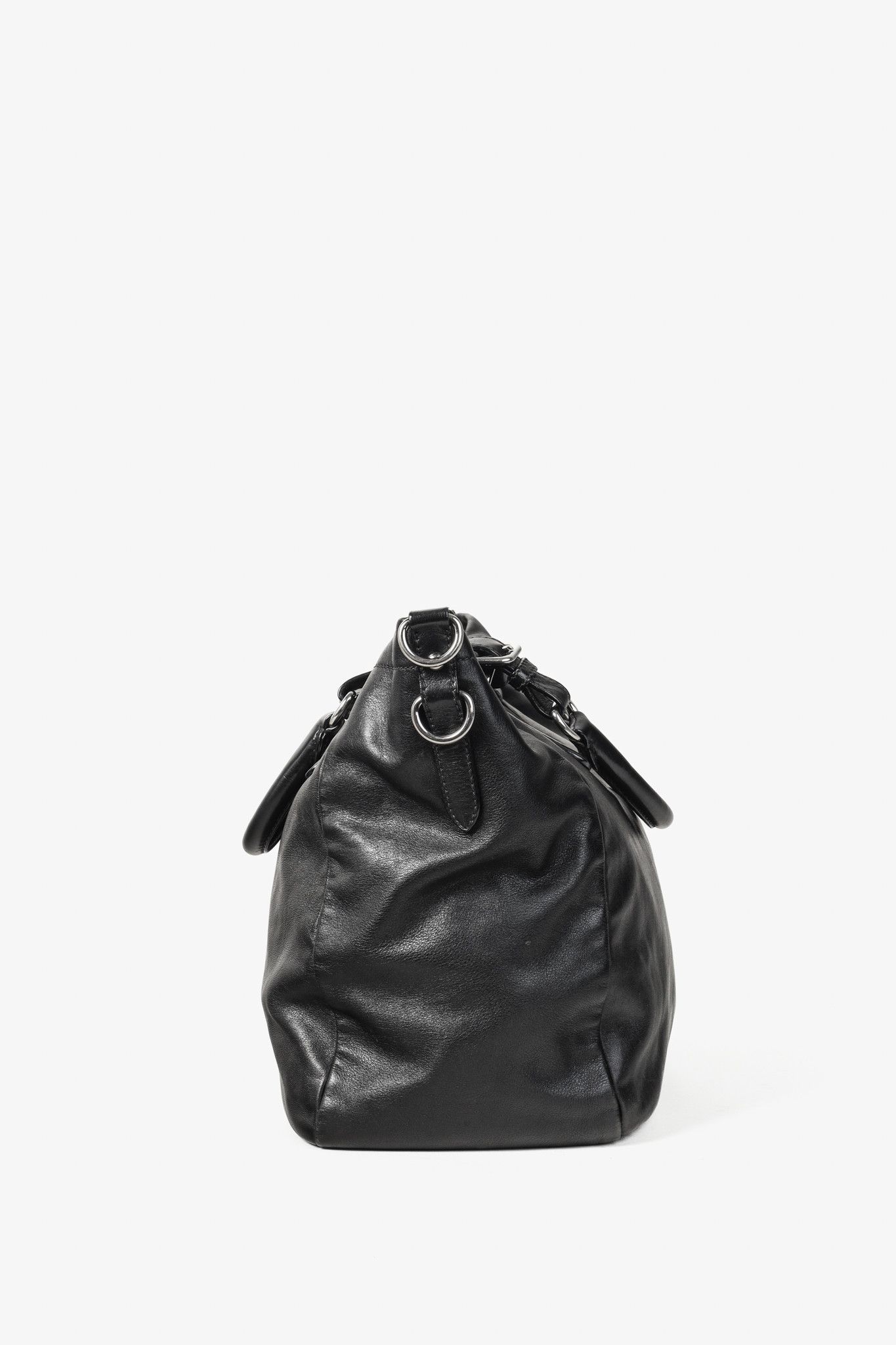 Prada Prada Medium Nero Soft Calf Leather Tote Bag Size ONE SIZE - 3 Thumbnail