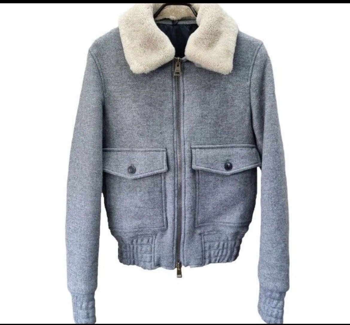 AMI Ami paris Grey wool aviator jacket Size US M / EU 48-50 / 2 - 1 Thumbnail