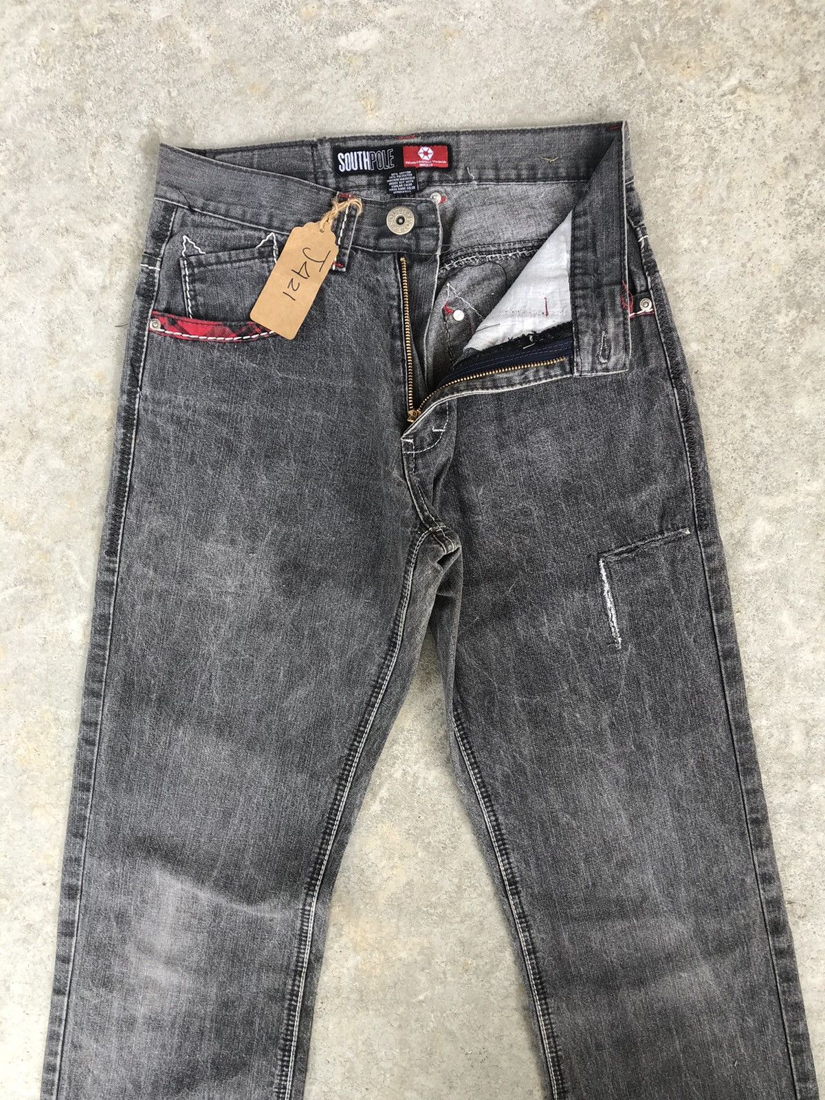 Southpole Vintage Southpole Baggy Jeans Embroidered Logo Distressed Size US 29 - 3 Thumbnail