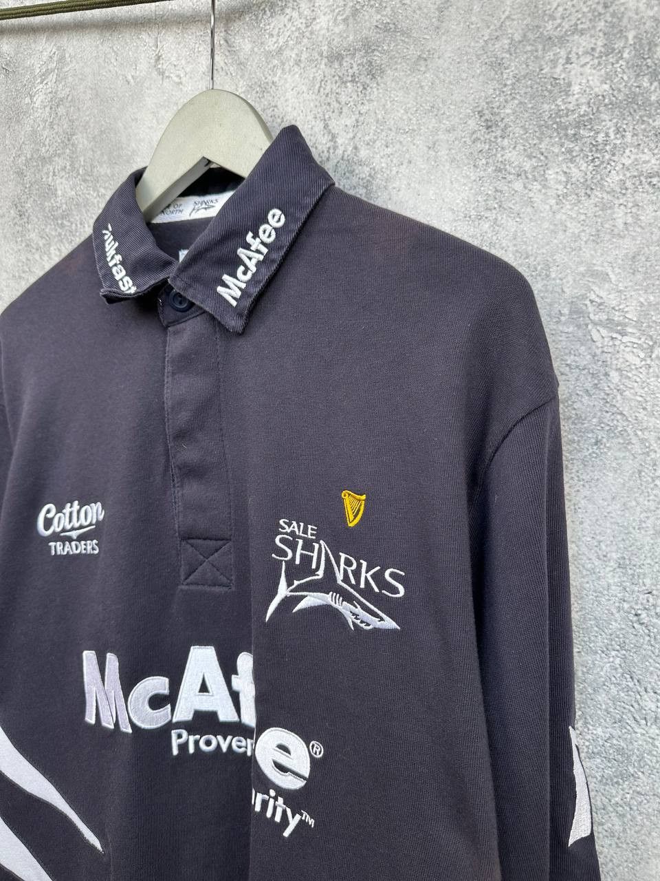 Cotton Traders Sharks 2007 Rugby Shirt McAfee Polo LS
