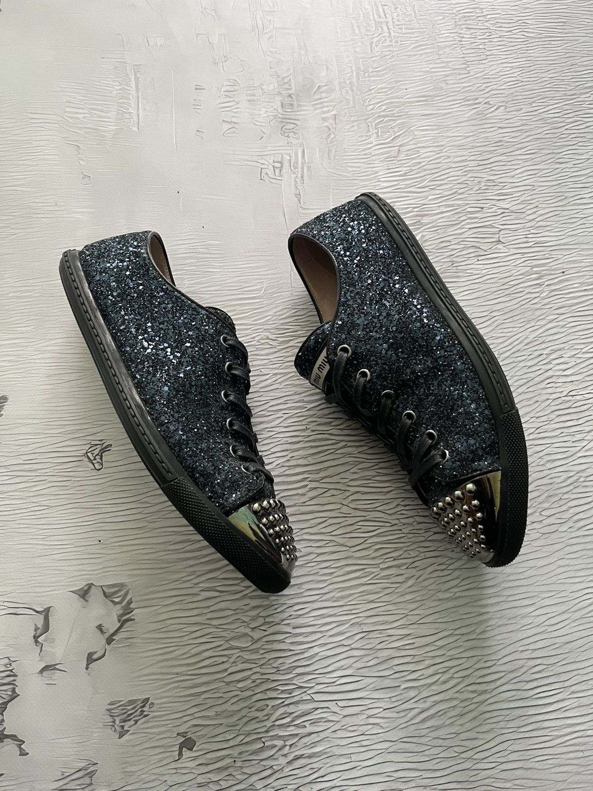 Miu Miu Miu Miu Glitter Dark Blue Studded Blue 1 Trainer Sneakers Size US 10 / IT 40 - 2 Thumbnail