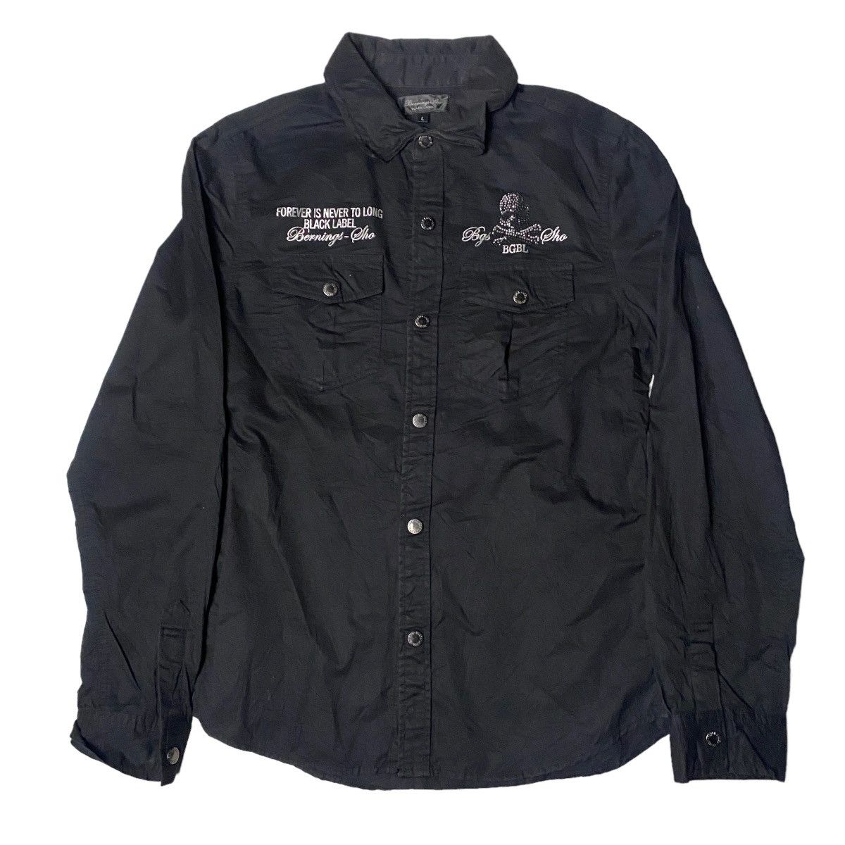 Hysteric Glamour 2000's Bernings Sho Studded Skull Poem Shirts Size US M / EU 48-50 / 2 - 3 Thumbnail