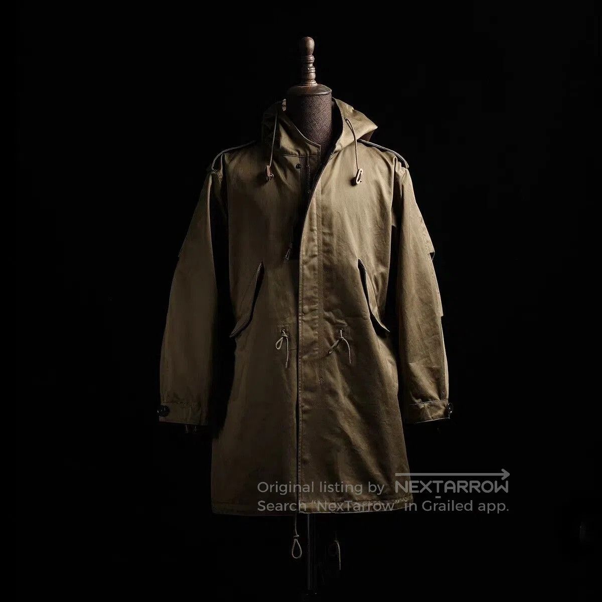 Gimo's GIZEMO Khaki M51 Parka Trench Coat. Size US XXS / EU 40 - 1 Thumbnail