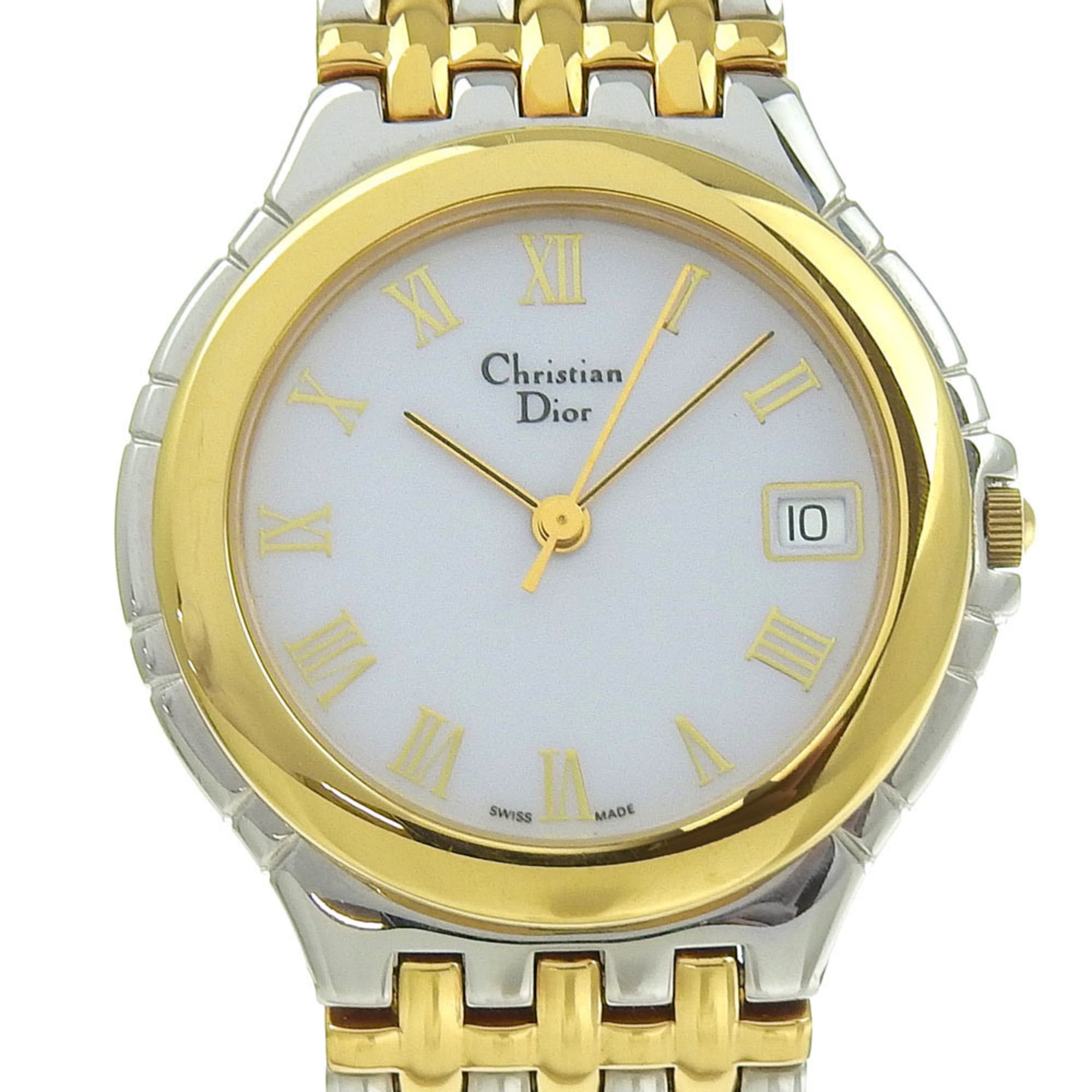 Dior Christian Dior Combination Watch 3023 Stainless Steel x Gold Plated Quartz Analog Display White Dial Boys Size ONE SIZE - 1 Thumbnail