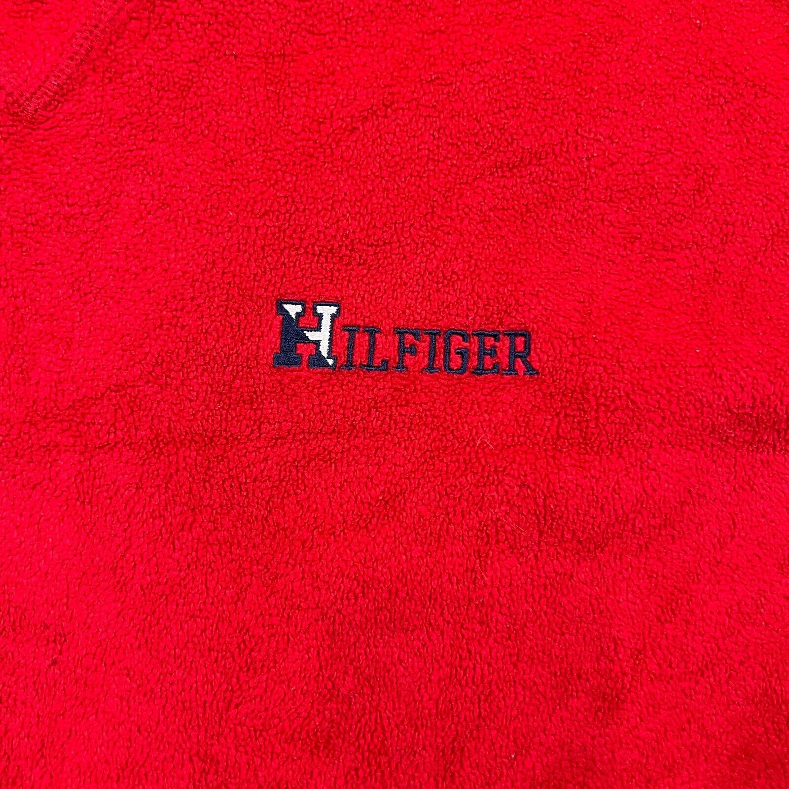 Tommy Hilfiger × Vintage Vintage Tommy Hilfiger Fleece XL Red Sweatshirt Pullover 90s Size US XL / EU 56 / 4 - 3 Thumbnail