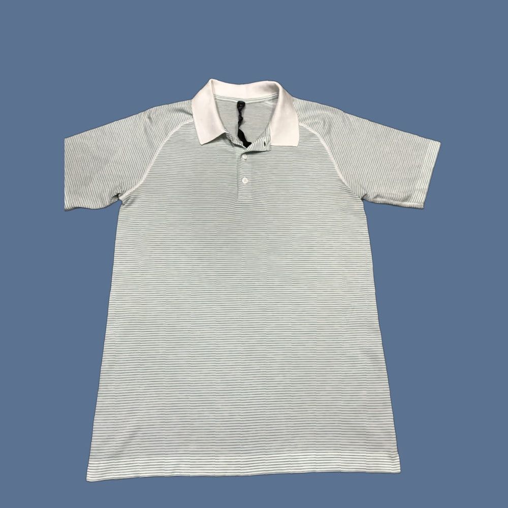 Lululemon Lululemon Polo Shirt Men Short Sleeve Button Collared Striped Green White S Multicolor Polo Shirt Mens Striped Polo S Green White Size US S / EU 44-46 / 1 - 1 Thumbnail