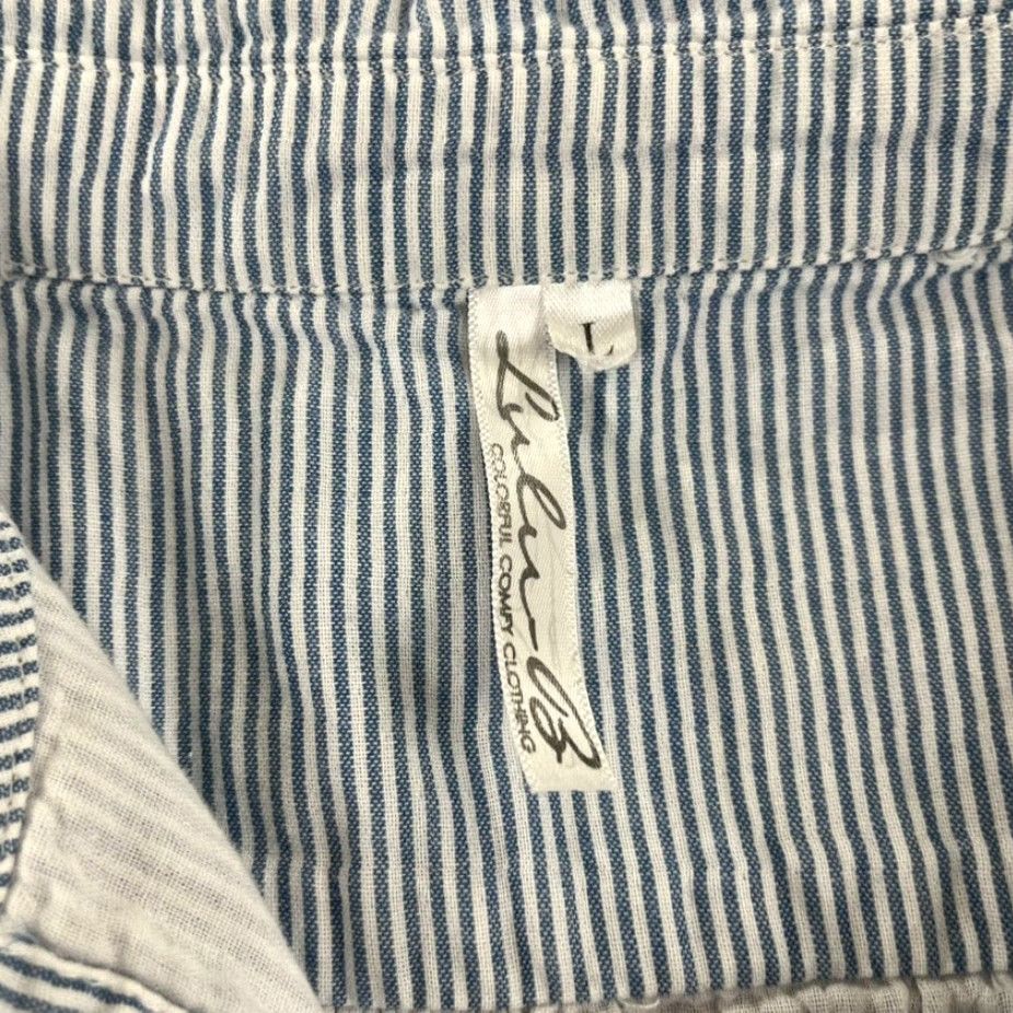 Vintage VINTAGE Lulu B Women’s Tunic Shirt Long Sleeve Striped Cotton Collared Pockets Casual Summer Size L / US 10 / IT 46 - 2 Thumbnail