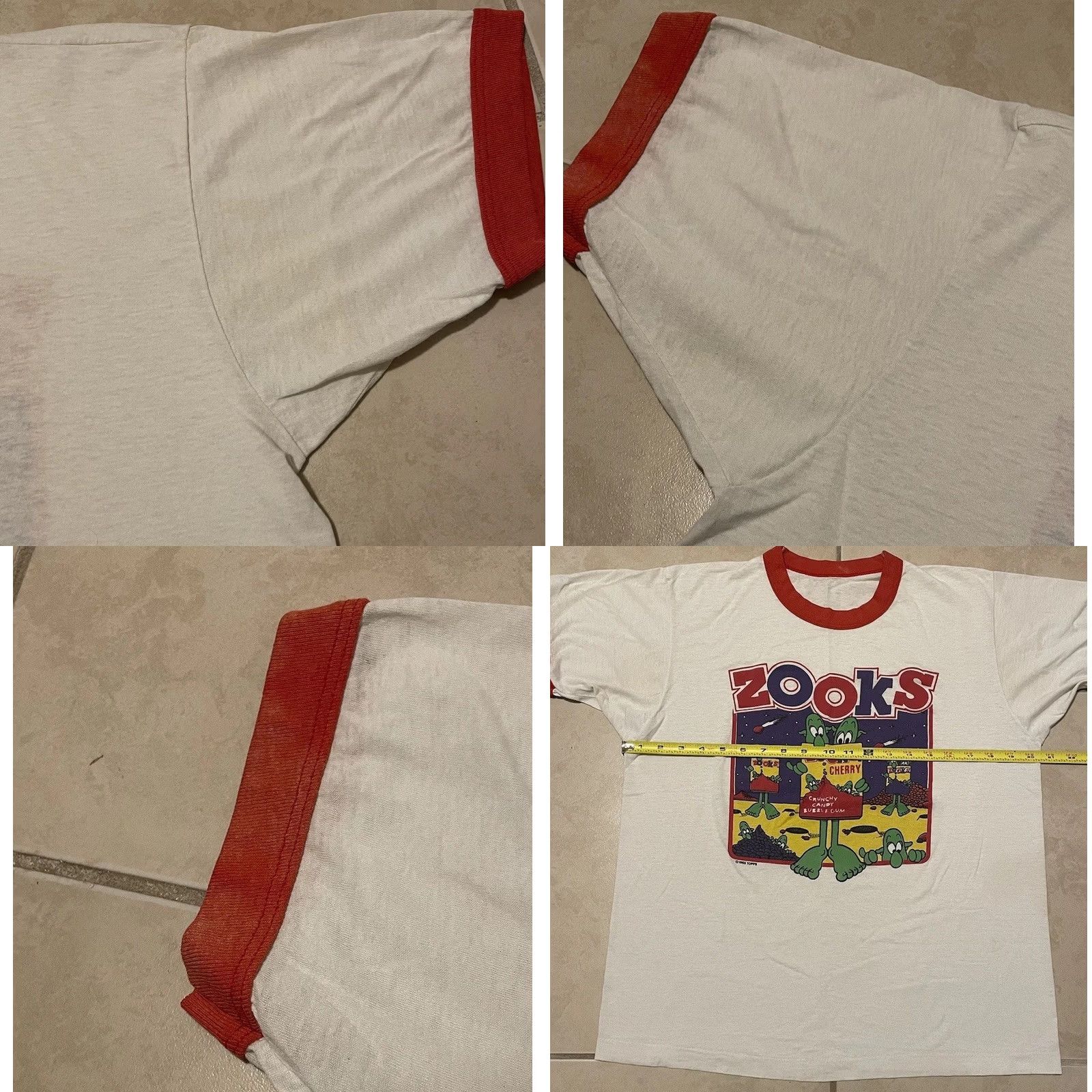 Vintage VINTAGE Zooks Bubble Gum Faded Ringer Shirt S White Crew Neck Graphic Tee Men Candy Grunge 80s 90s Cartoon Funny USA Single Stitch Size US S / EU 44-46 / 1 - 10 Thumbnail