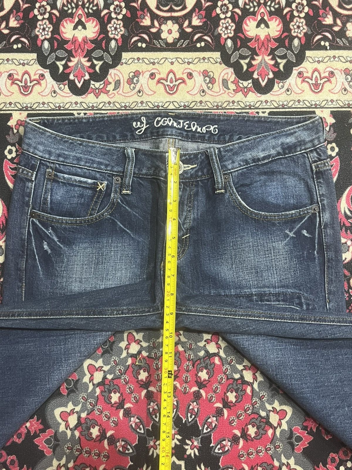 Japanese Brand Japanese Brand Blue Washed Distressed Patches Straight Jeans Size US 32 / EU 48 - 11 Thumbnail