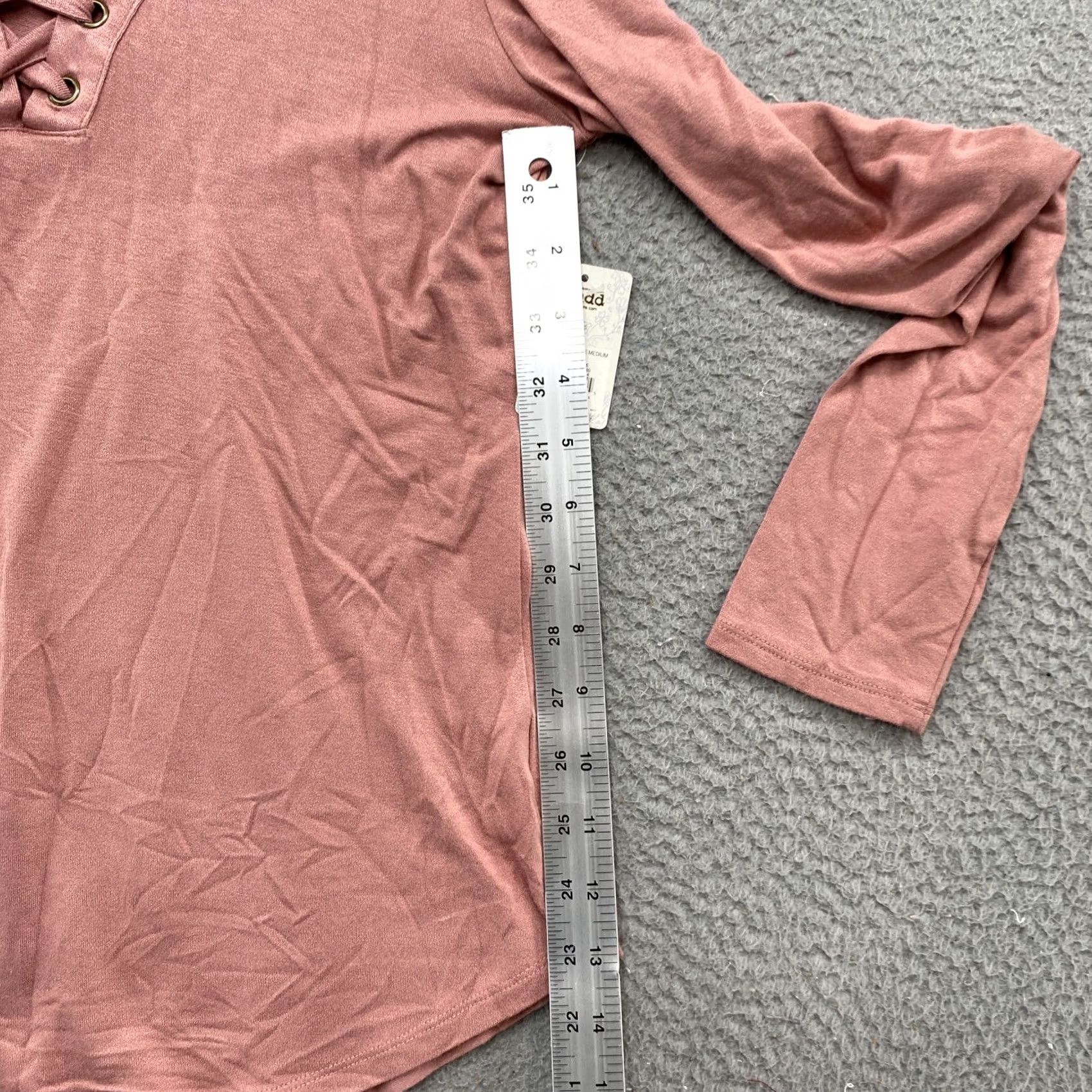 Vintage Mudd Women's V Neck Lace Long Sleeve Shirt Blouse Size M Pink NEW Size M / US 6-8 / IT 42-44 - 5 Thumbnail
