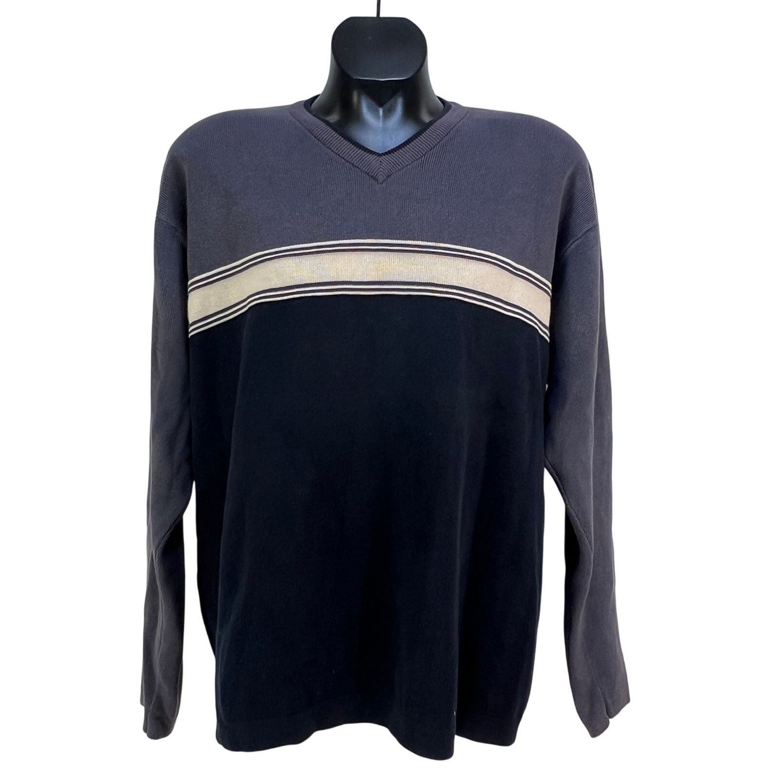 Gap Vintage GAP Cotton Sweater Blue Stripe Size US XL / EU 56 / 4 - 1 Thumbnail