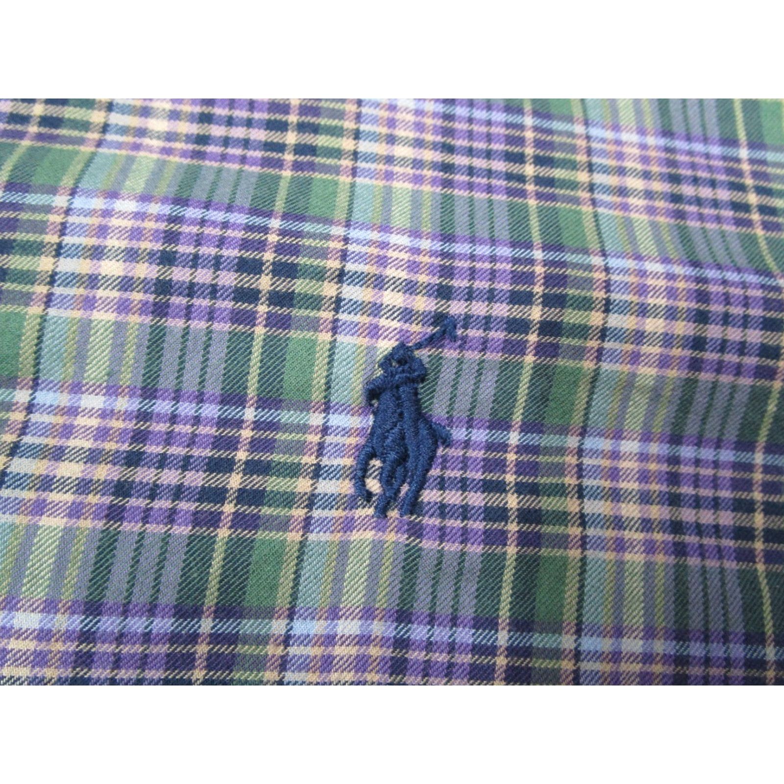Polo Ralph Lauren VINTAGE Polo Ralph Lauren Shirt Mens 2XL Long Sleeve Button-Up Plaid Green Blue Pony Winter Size US XXL / EU 58 / 5 - 4 Thumbnail