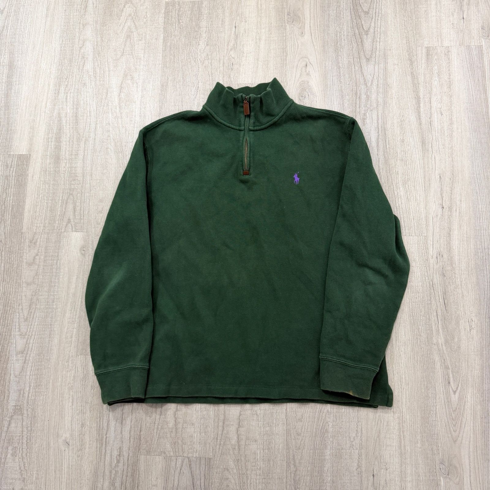 Polo Ralph Lauren Polo Ralph Lauren 1/4 Zip Sweater Men's Large Green Pullover Size US L / EU 52-54 / 3 - 1 Thumbnail