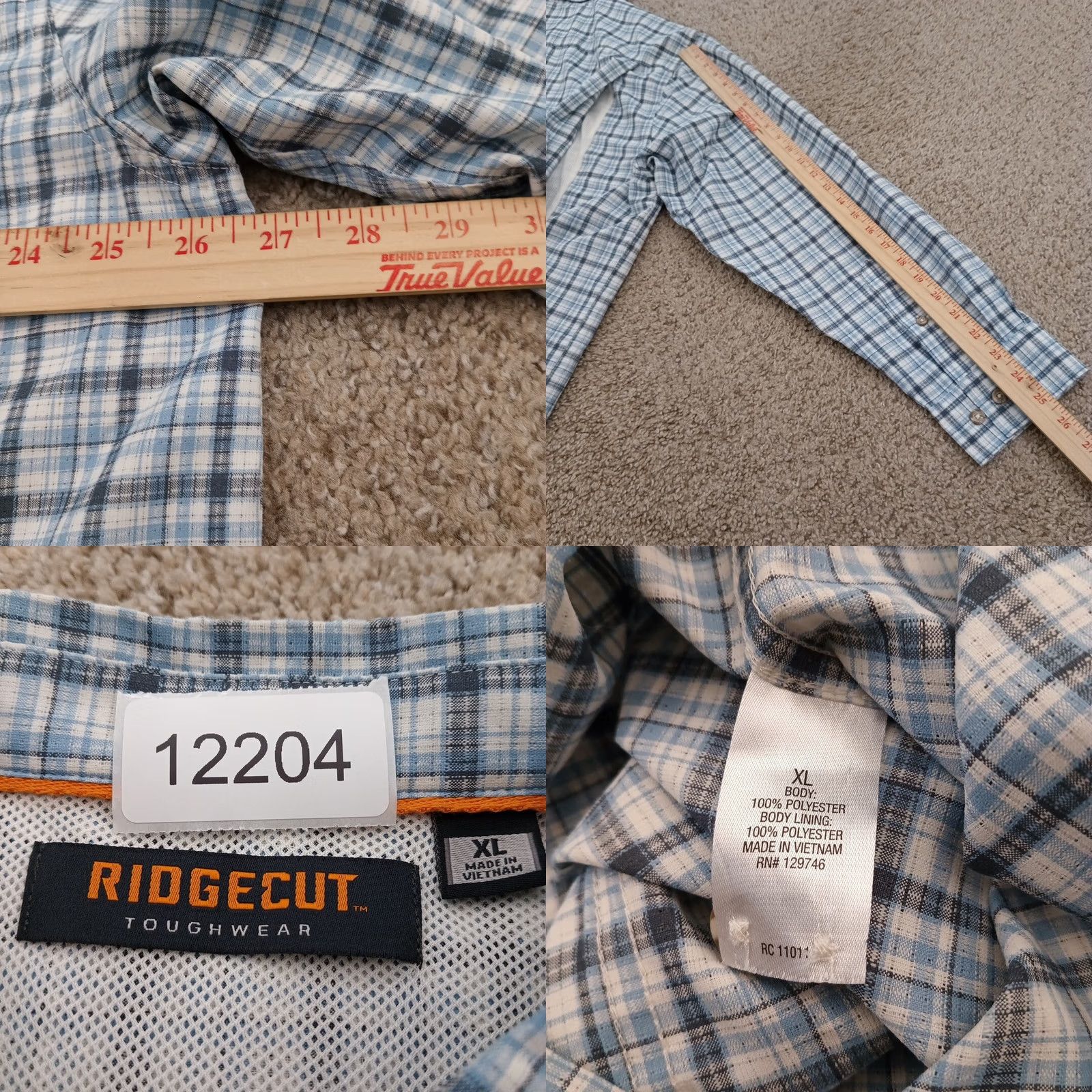 Vintage Ridgecut Shirt Mens XL Blue Plaid Button-Down Long Sleeve Breathable Collared Regular Button Up Breathable Navy blue? Size US XL / EU 56 / 4 - 8 Thumbnail