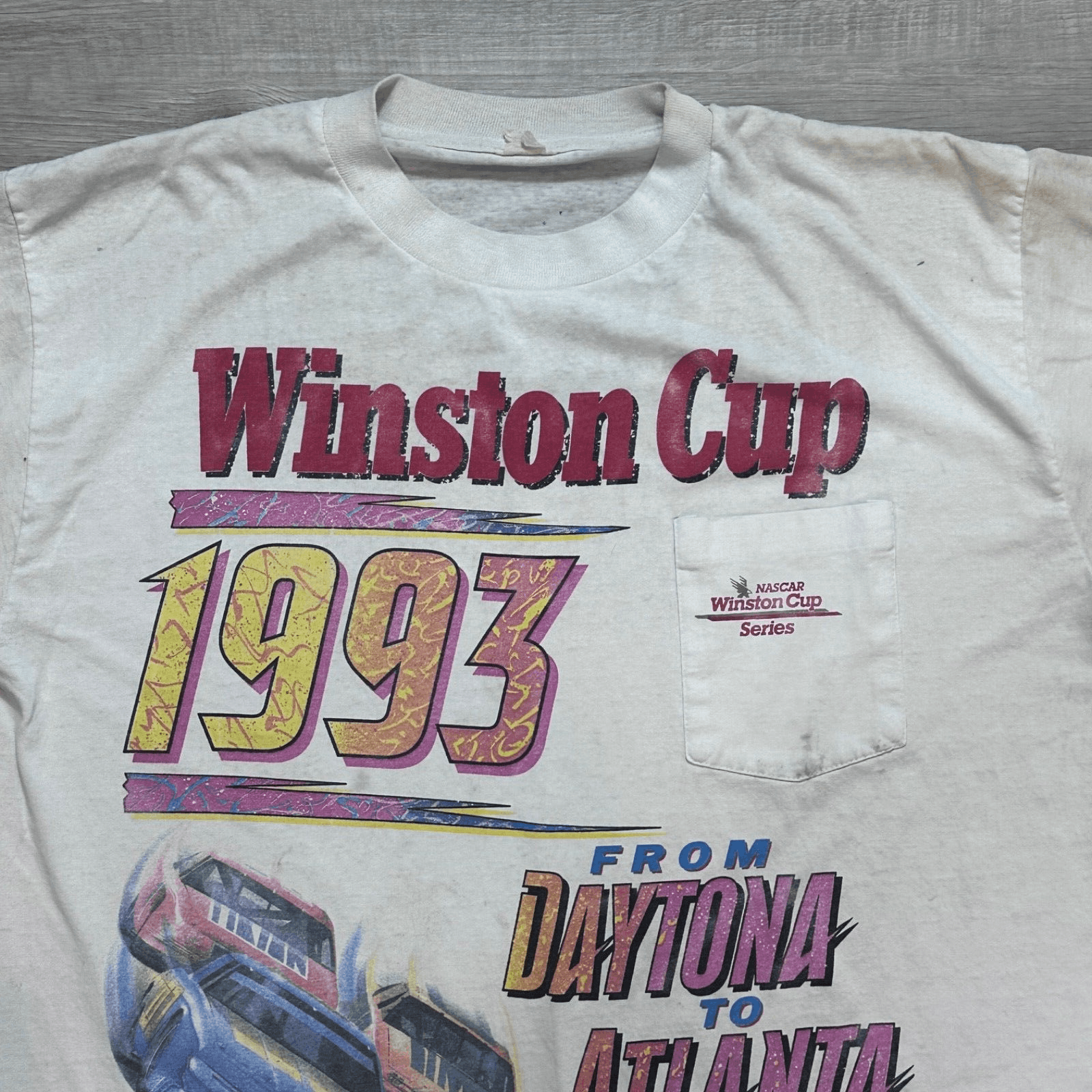 NASCAR × Vintage Vintage 1993 NASCAR Winston Cup Long Sleeve Pocket T-Shirt Size US L / EU 52-54 / 3 - 6 Thumbnail