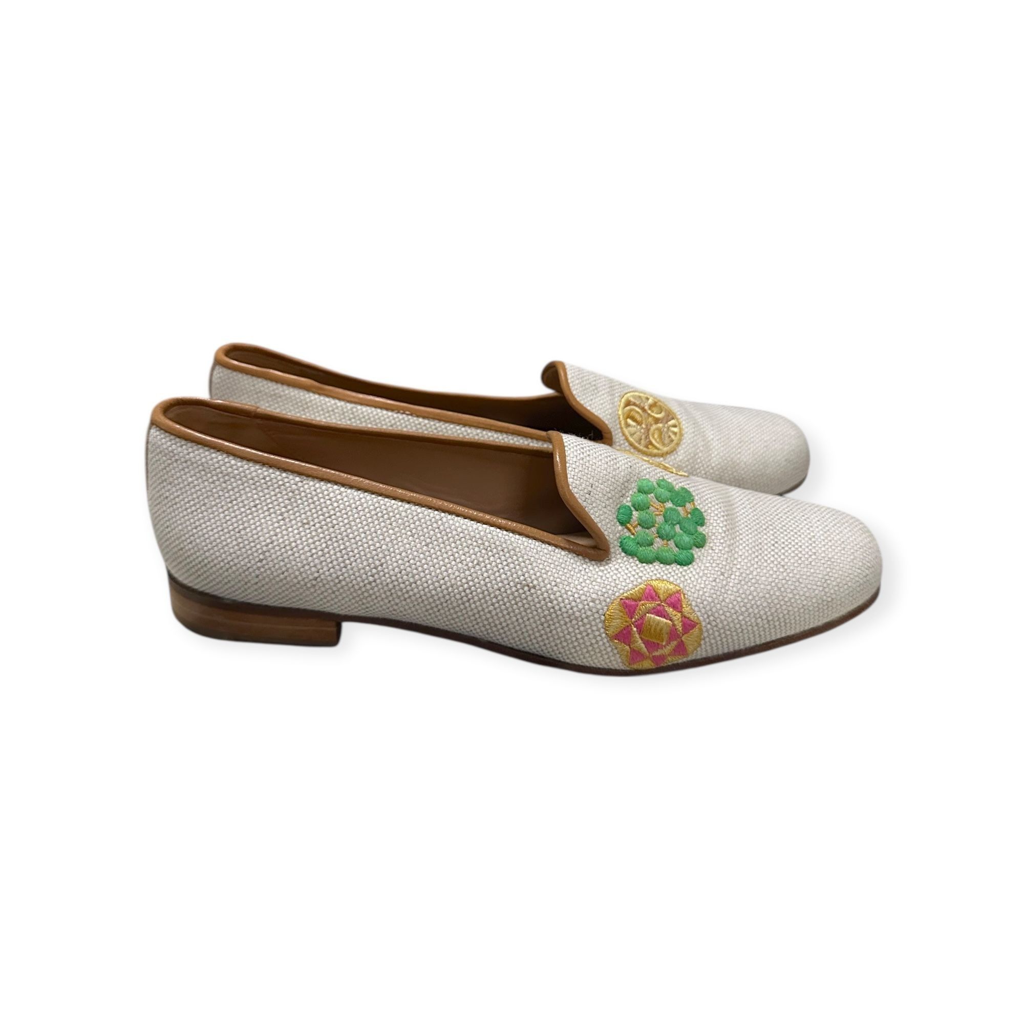 Stubbs & Wootton Stubbs & Wootton Embroidered Flax Straw Loafers Size 7 Size US 7 / IT 37 - 3 Thumbnail