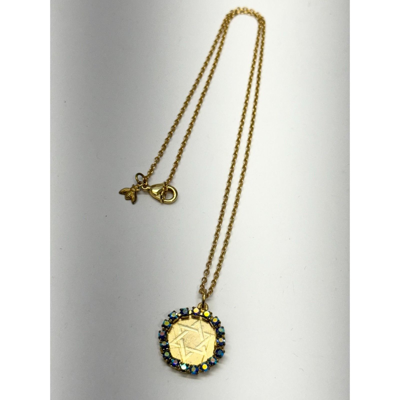 Vintage Vintage rhinestone blue Jewish star charm necklace Size ONE SIZE - 2 Thumbnail