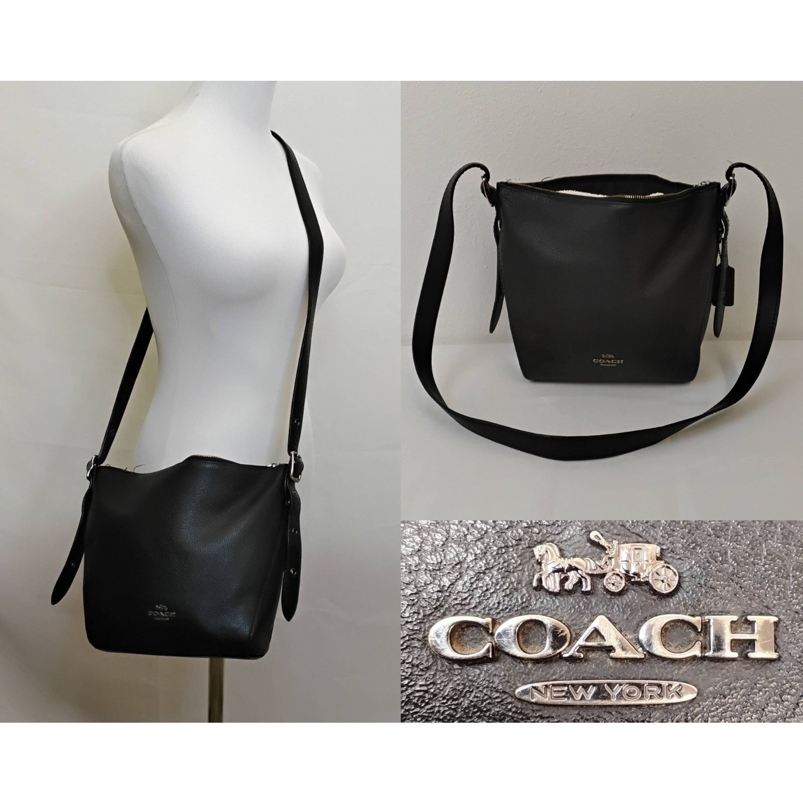 Coach Coach Dufflette Crossbody Bag Black Leather Purse 21377 Size ONE SIZE - 1 Thumbnail