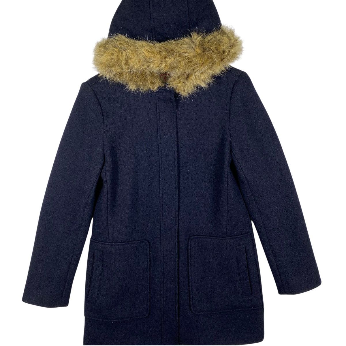 Brooks Brothers Brooks Brothers Red Fleece Wool Coat, Navy Blue Faux Fur Size XS / US 0-2 / IT 36-38 - 4 Thumbnail