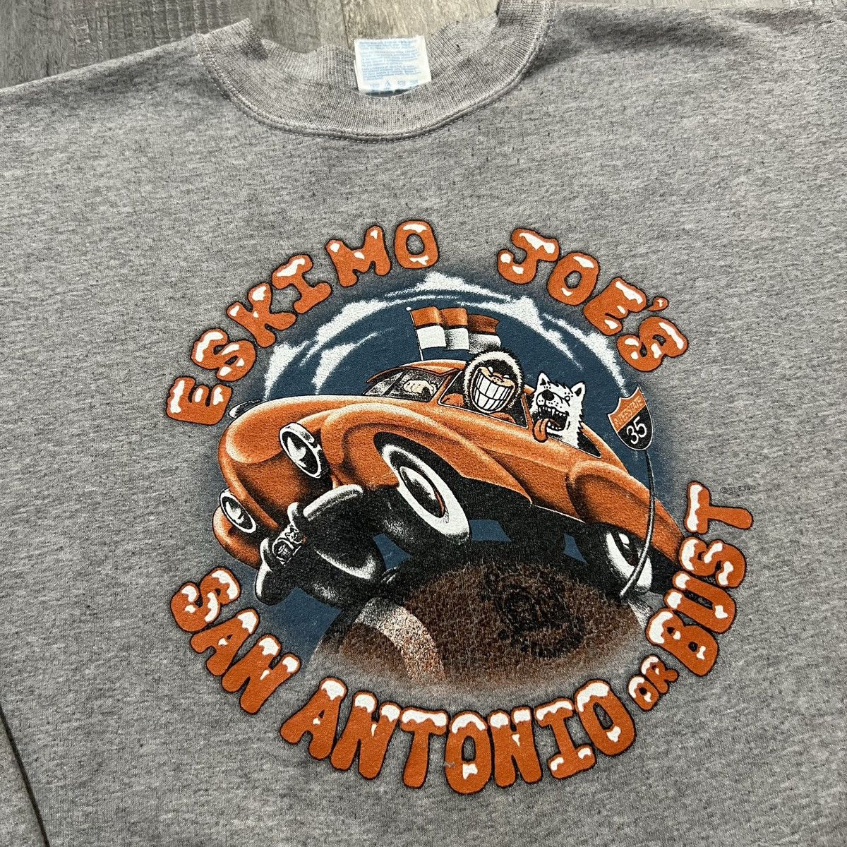 Hanes × Vintage VTG Eskimo Joes San Antonio Grey Lets Go Bowling Sweatshirt Size US XL / EU 56 / 4 - 3 Thumbnail