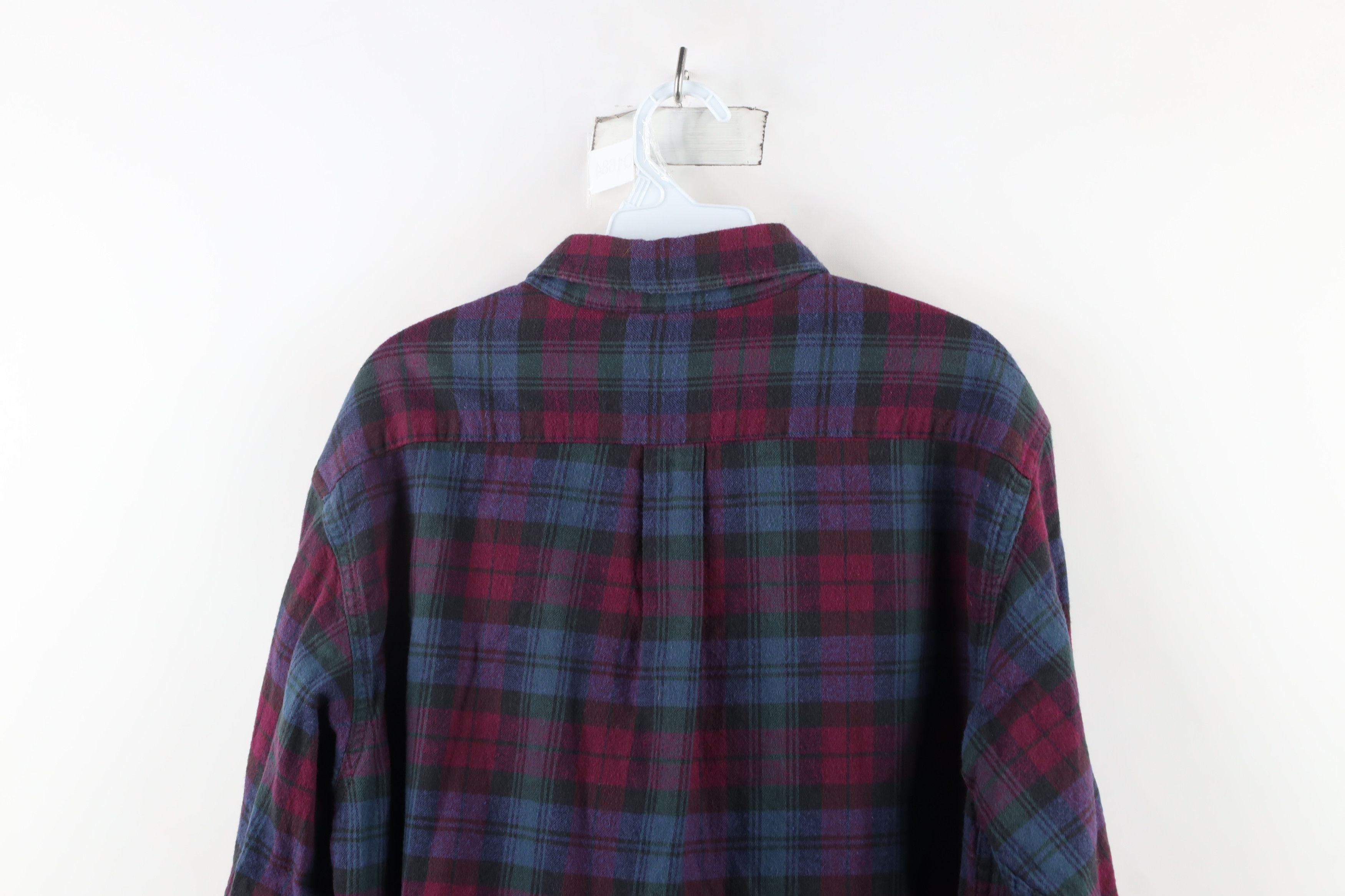 L.L. Bean × Vintage Vintage 90s LL Bean Flannel Collared Button Down Shirt Plaid Size US L / EU 52-54 / 3 - 7 Thumbnail