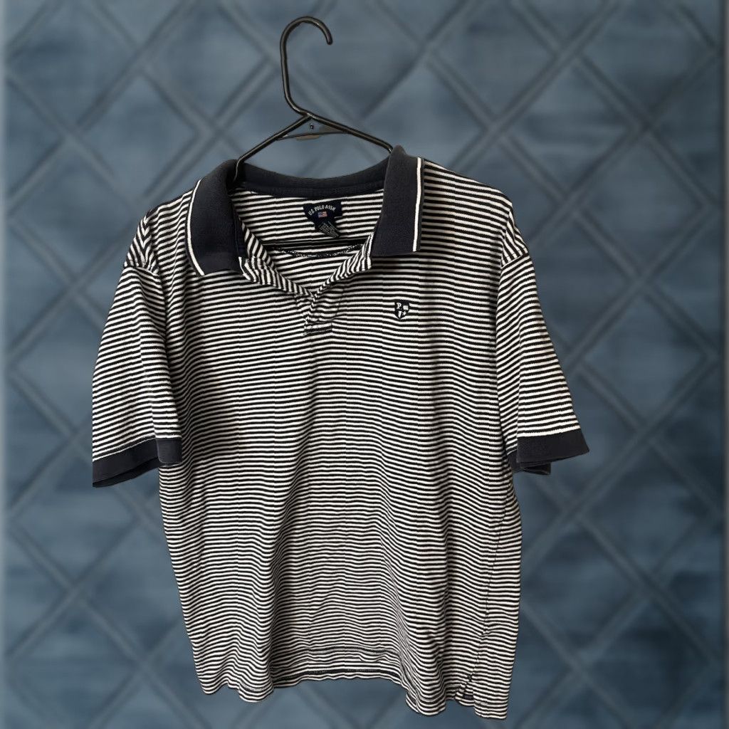 Vintage VINTAGE US POLO ASSN Polo Shirt Mens XL Blue Striped Short Sleeve Size US XL / EU 56 / 4 - 1 Thumbnail