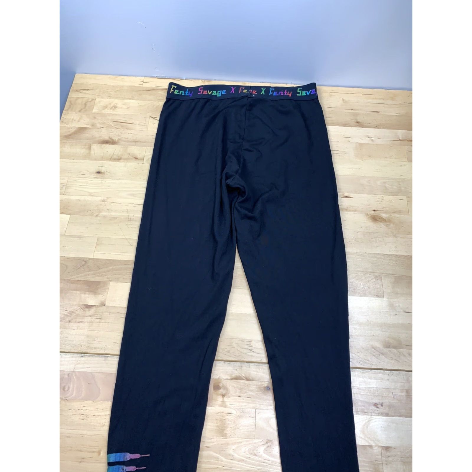 Vintage Savage X Fenty Leggings Black M Casual Ankle Womens Slim Elastic Waist Stretch Size 32" / US 10 / IT 46 - 3 Thumbnail