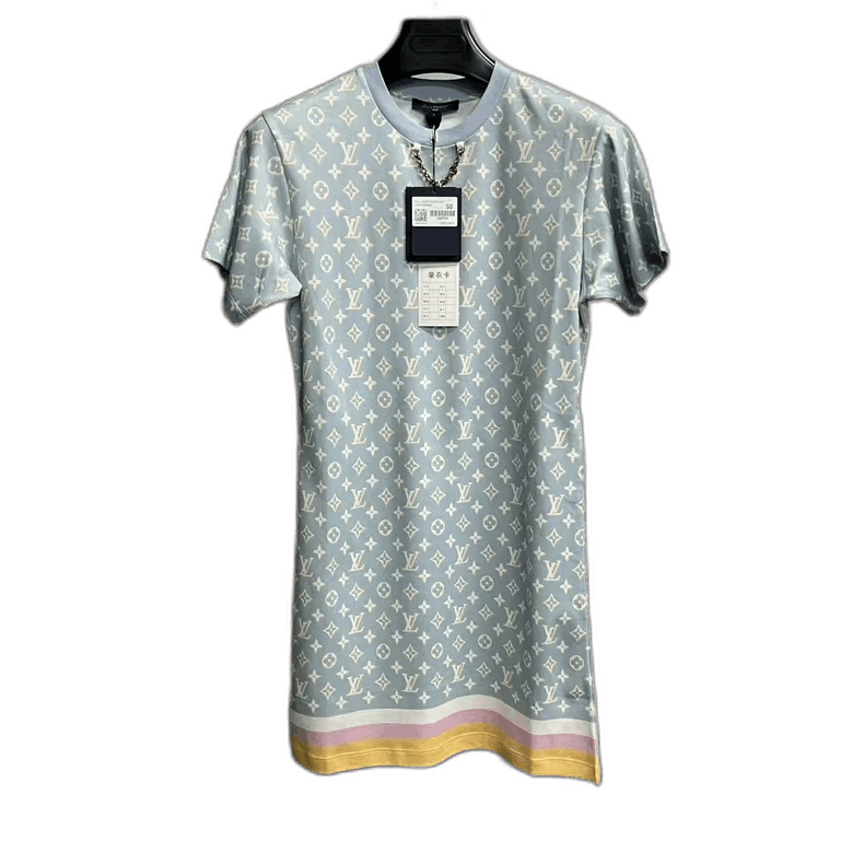 Louis Vuitton Louis Vuitton Blue Short Sleeve Dress Size S / US 4 / IT 40 - 1 Thumbnail