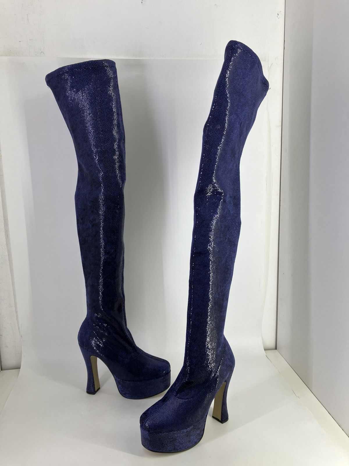 Vintage Over-the-knee lycra thigh-high boots Nathaly Martinez 00s Size US 8 / IT 38 - 6 Thumbnail
