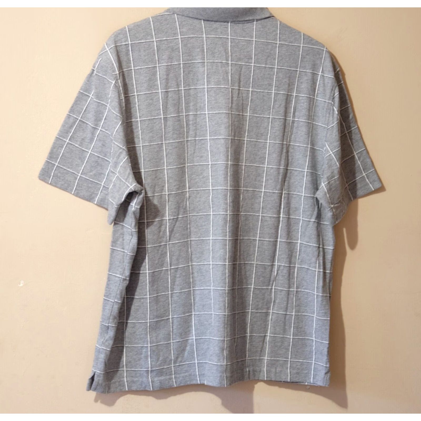 George George Polo Mens XL Gray Plaid Short Sleeve Performance Golf Size US XL / EU 56 / 4 - 6 Thumbnail