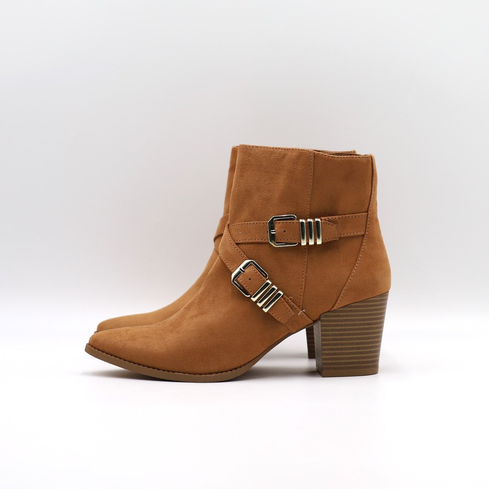 The Unbranded Brand Sun+Stone Women Tan Pointed-Toe Buckle Ankle Booties US 8.5 Size US 8.5 / IT 38.5 - 5 Thumbnail