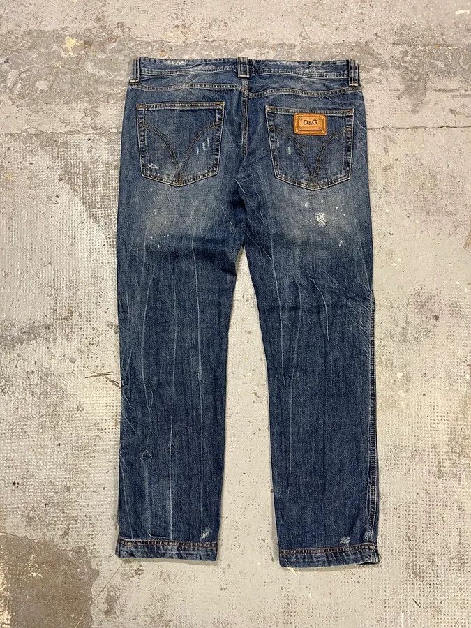 Dolce & Gabbana 2000s Dolce & Gabbana Blue Distressed Denim Jeans Size US 34 / EU 50 - 5 Thumbnail