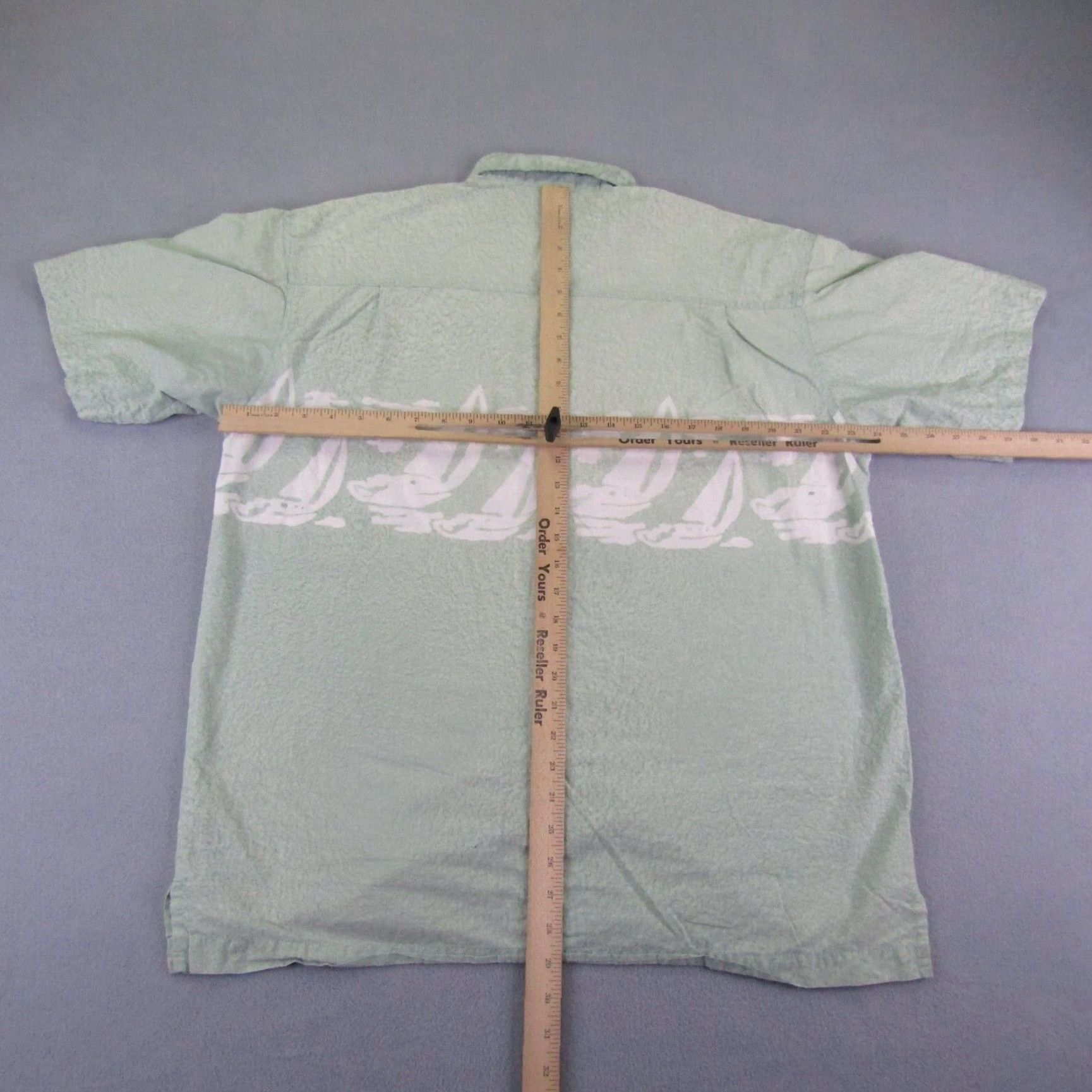 Vintage VINTAGE Rum Reggae Hawaiian Shirt Men Large Short Sleeve Cotton Beach Nautical Tropical Green Size US L / EU 52-54 / 3 - 5 Thumbnail