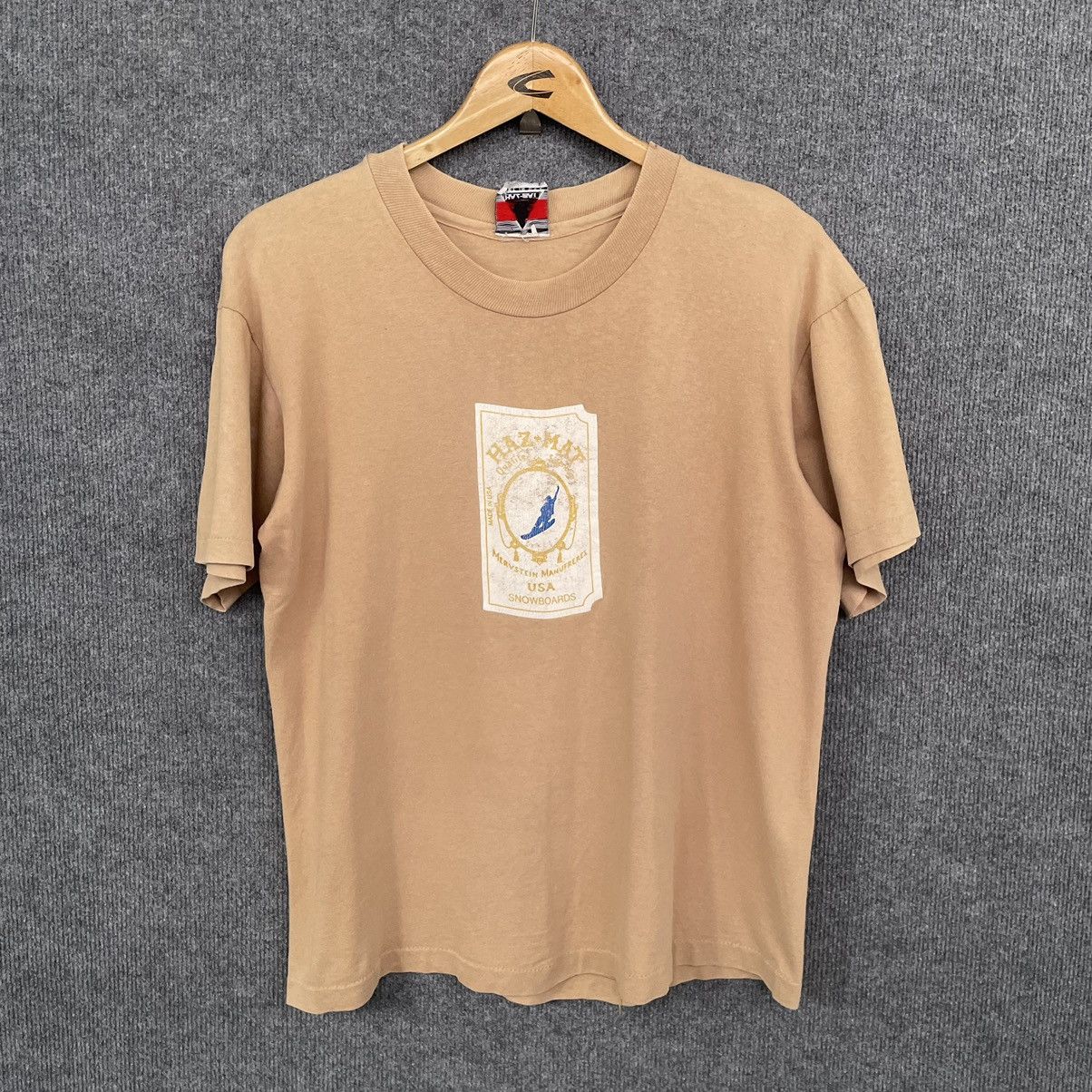 Vintage Vintage 1990s Haz-Mat Snowboard Skater T Shirt Size US M / EU 48-50 / 2 - 1 Thumbnail