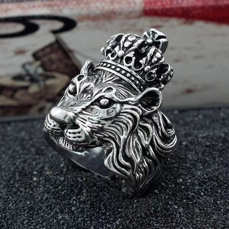 Japanese Brand Retro Lion Crown Ring Size ONE SIZE - 1 Thumbnail