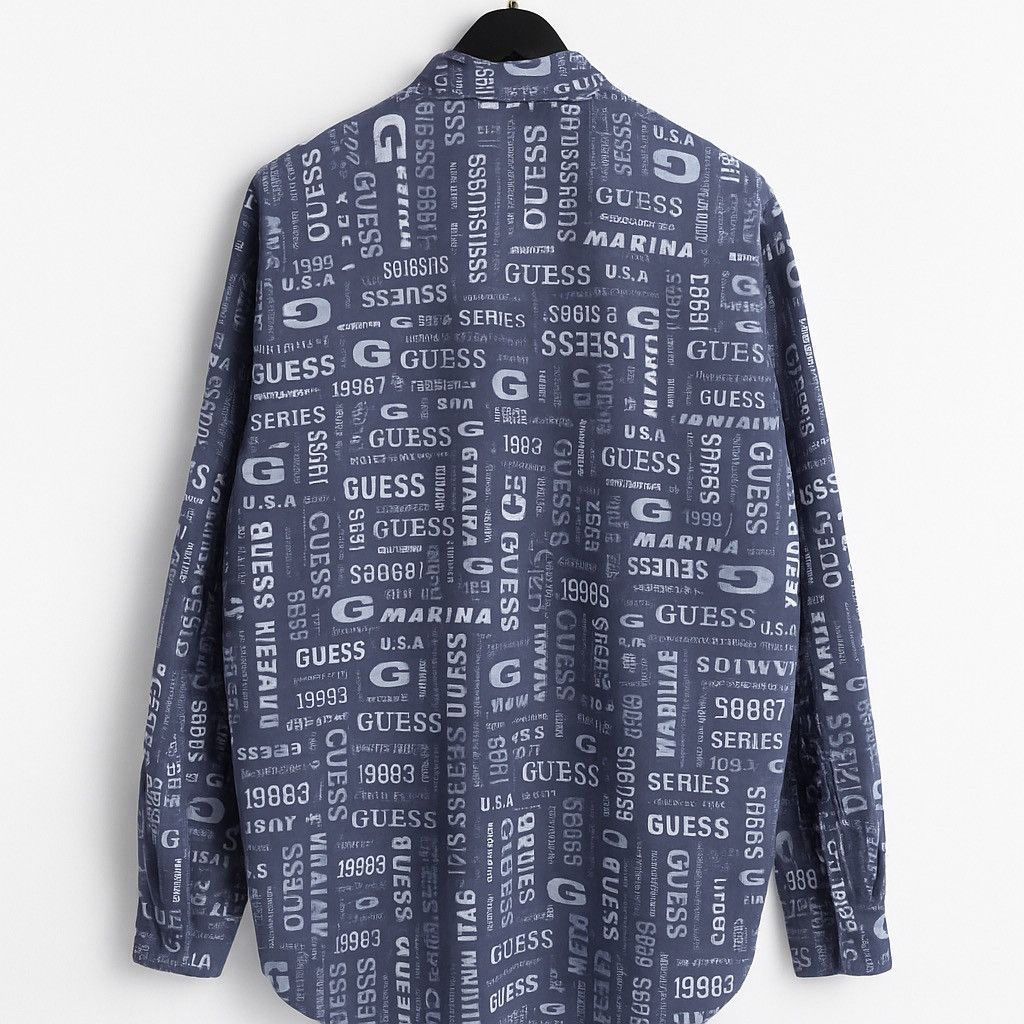 Guess Vintage Guess Classics All-Over Print ShirtMade in Hong Kong Size US L / EU 52-54 / 3 - 2 Thumbnail