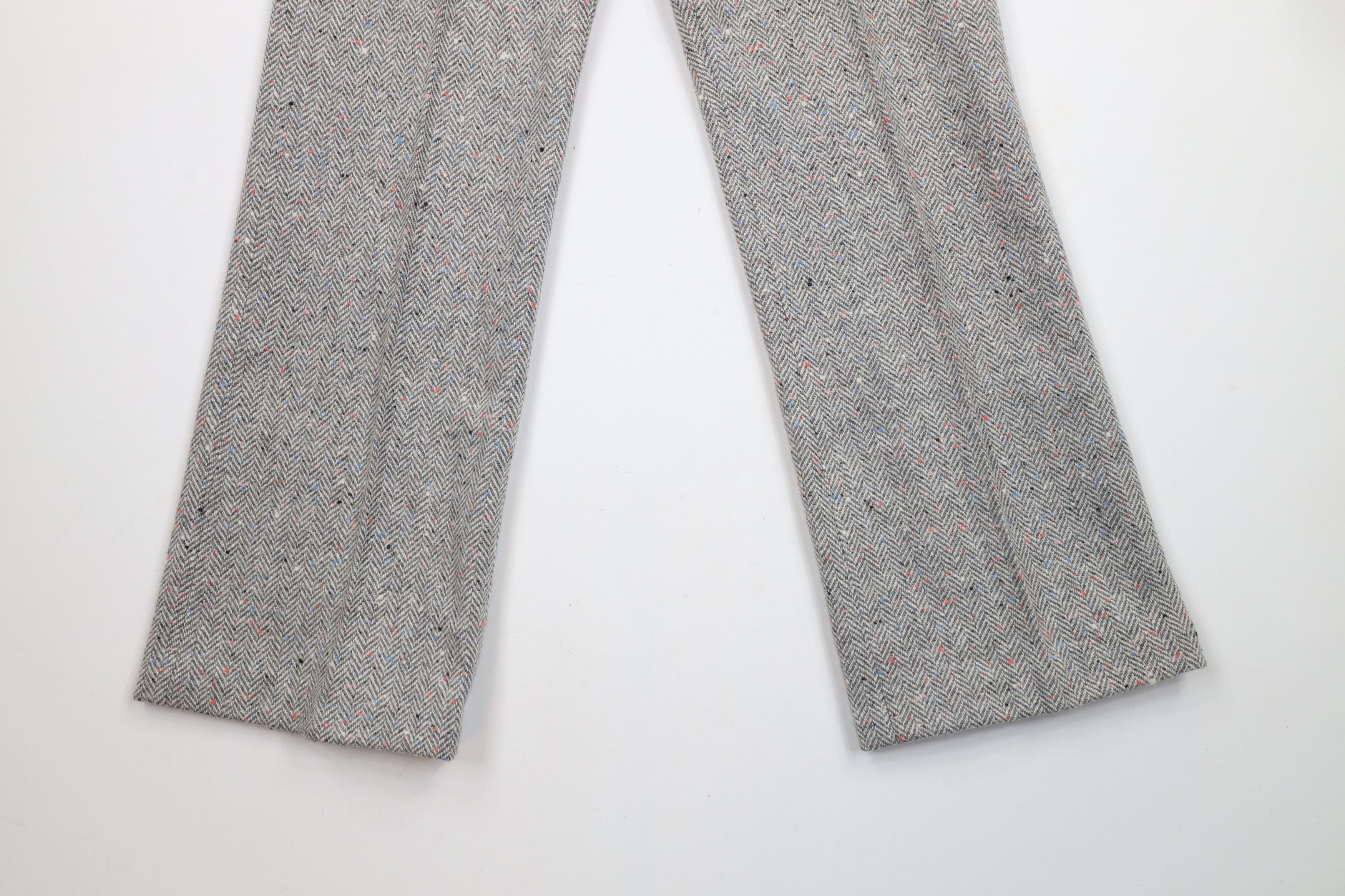 Vintage Vintage 70s Herringbone Rainbow Wide Leg Bell Bottoms Pants Size 32" / US 10 / IT 46 - 4 Thumbnail