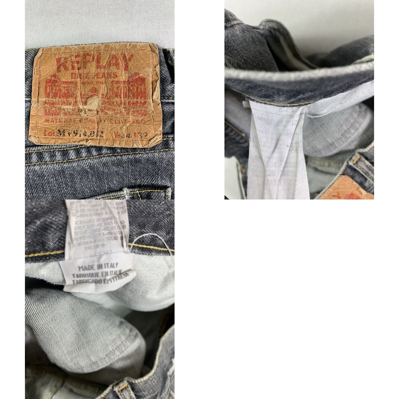 Replay VINTAGE Replay Jeans Mens 34 Gray vtg Blue Size W34 L32 Made Italy fits 33x32 y2K Size US 34 / EU 50 - 8 Thumbnail