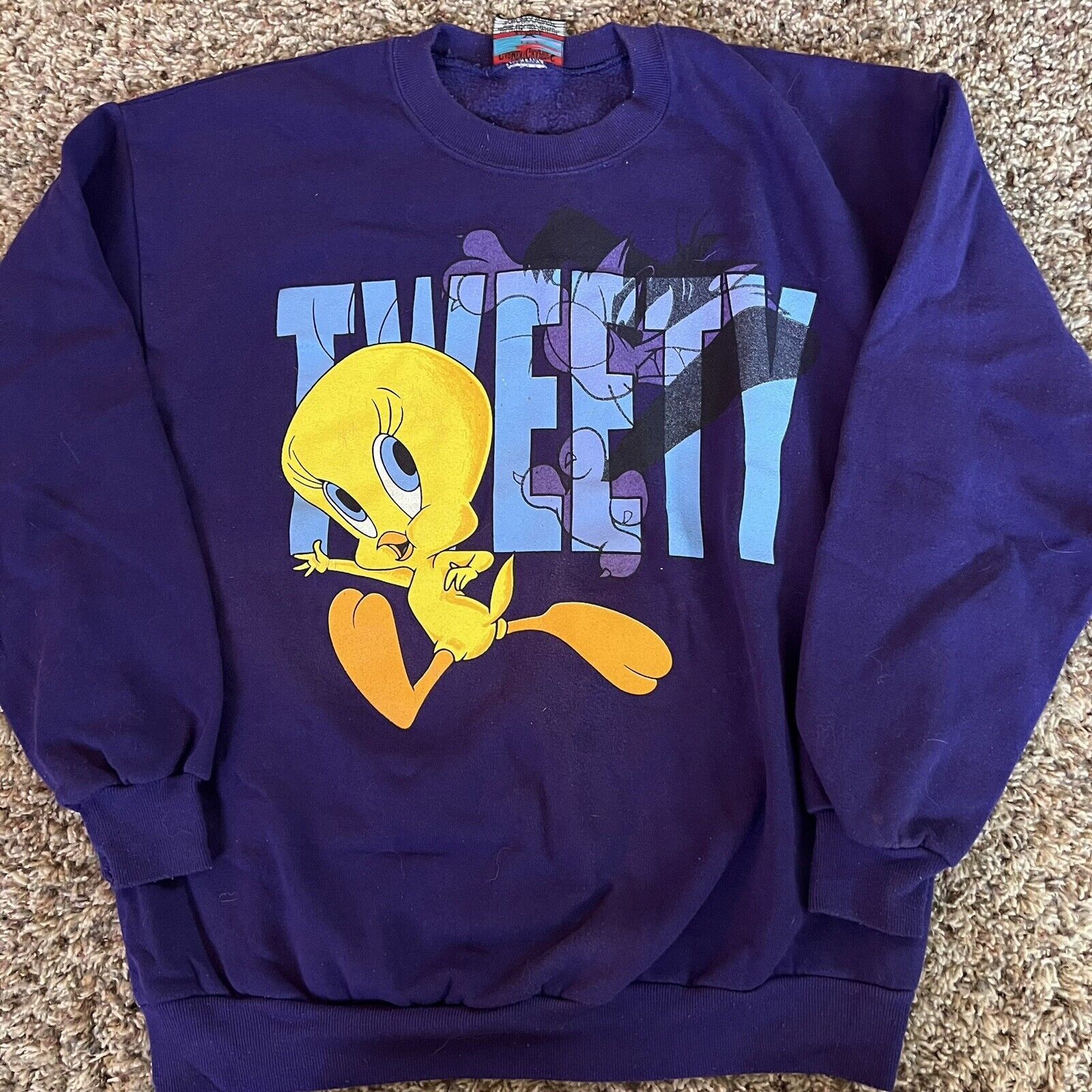 Other Vintage 90’s Tweety Bird Looney Tunes Sweatshirt Purple XL Size US XL / EU 56 / 4 - 1 Thumbnail