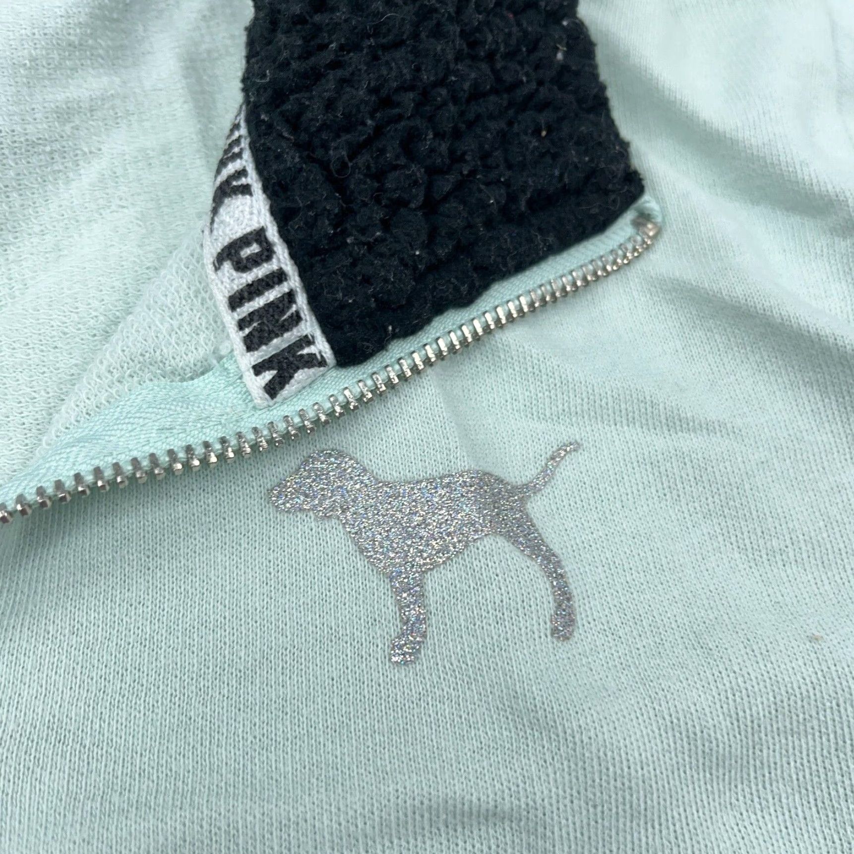 Victoria's Secret VINTAGE Victoria Secret Pink Sweater Women Small Mint Green Pullover Lightweight 1/4 Zip Size S / US 4 / IT 40 - 5 Thumbnail