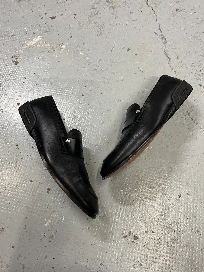 John Galliano John Galliano Ornament Black Leather Loafers Size US 9 / EU 42 - 4 Thumbnail
