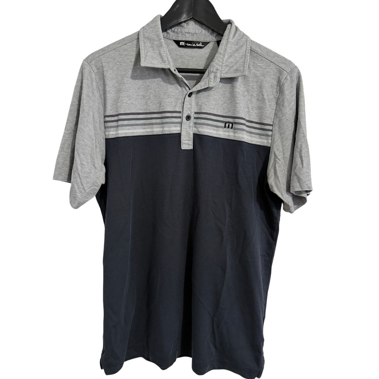 TravisMathew TravisMathew Two-Tone Black and Gray Golf Polo Men's Size M Size US M / EU 48-50 / 2 - 1 Thumbnail