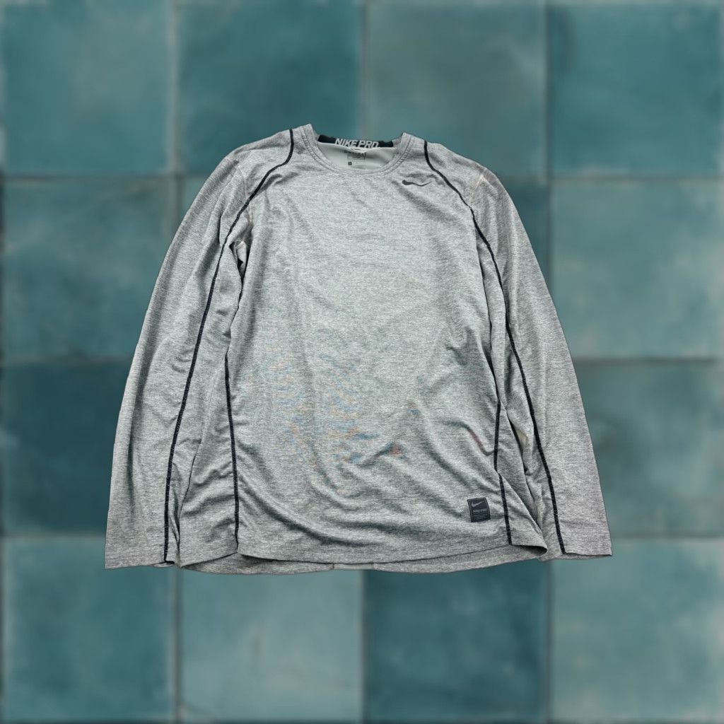 Nike Nike Pro Shirt Mens Medium Gray Heather Dri-Fit Slim Fitted Workout Training Tee Size US M / EU 48-50 / 2 - 1 Thumbnail
