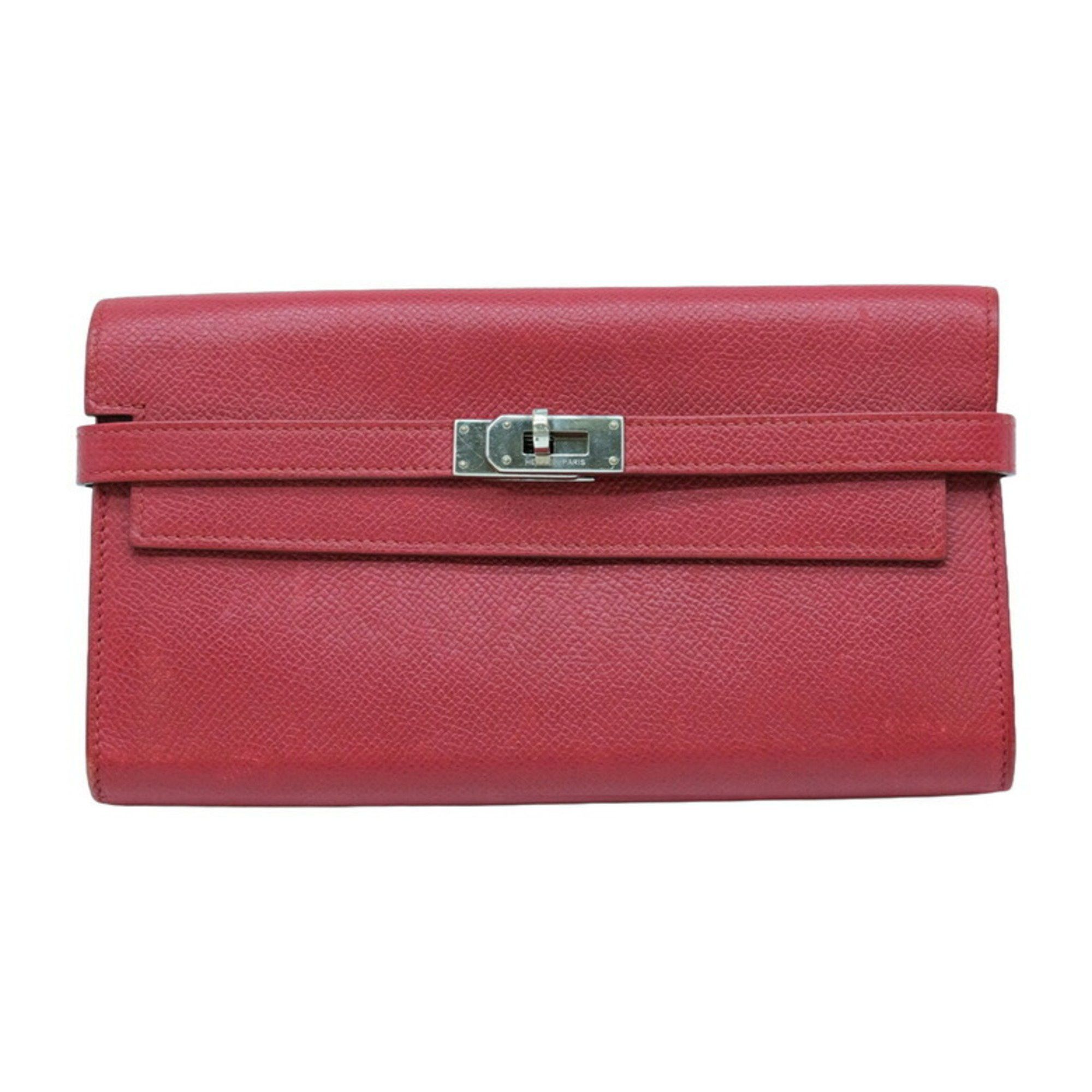 image of Hermes Kelly Wallet in Burgundy, Women's