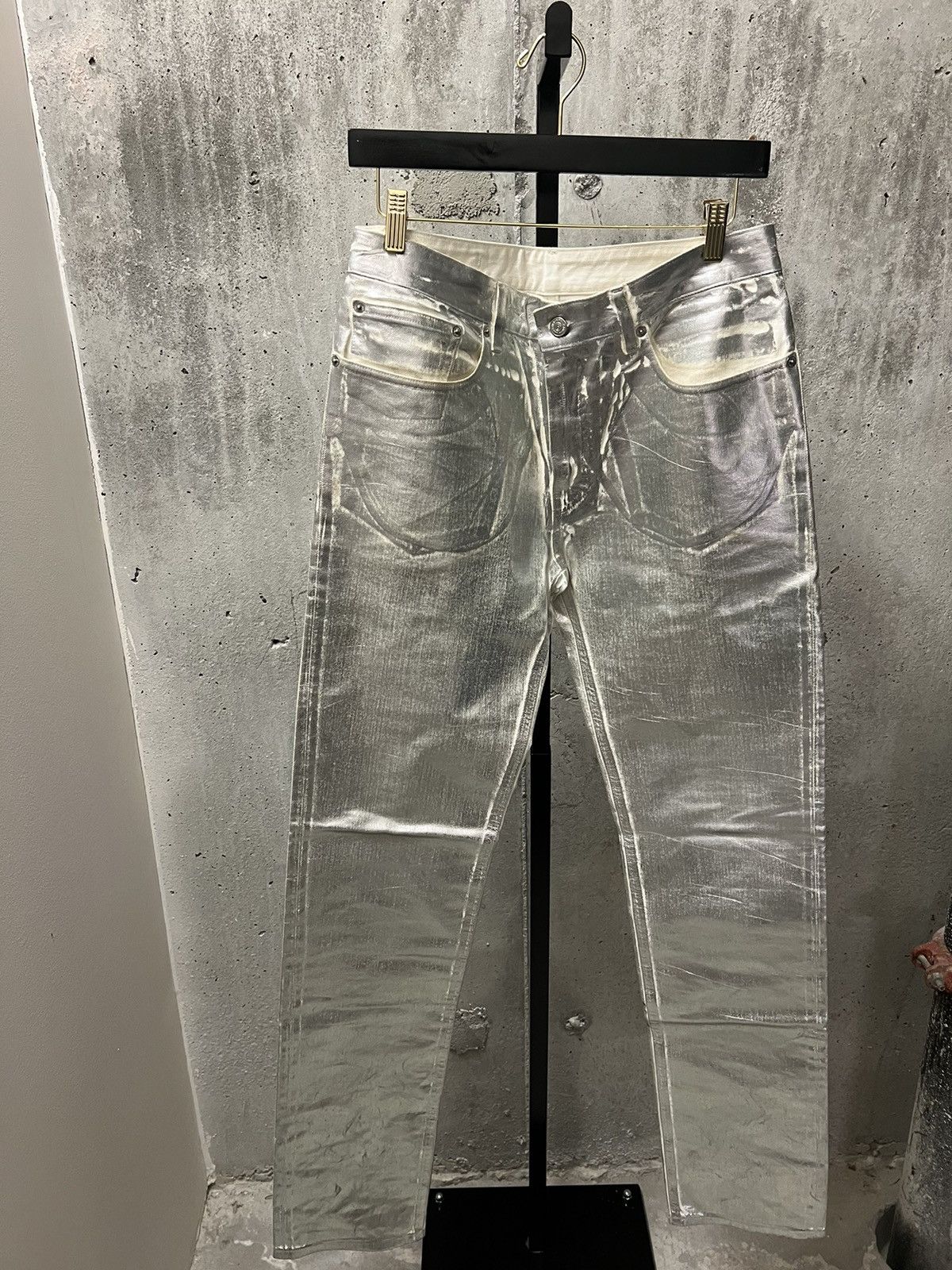 Maison Margiela MM6 Silver Metallic Pants Size US 30 / EU 46 - 1 Thumbnail