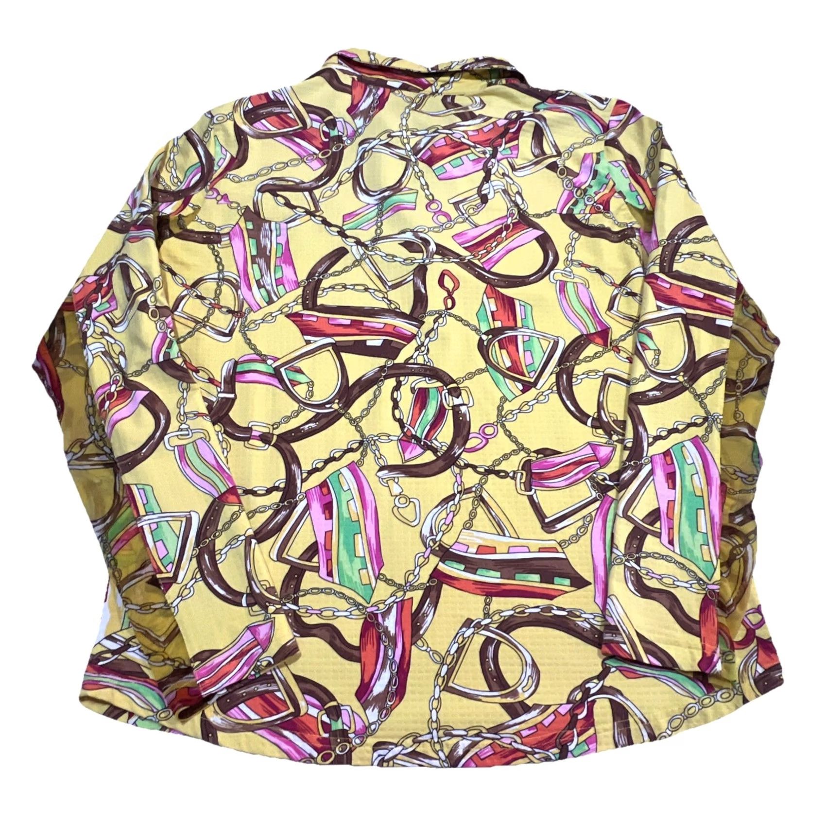 Vintage Icikuls Shirt Womens Large Yellow Quarter Zip Equestrian Horse Western Vented Size L / US 10 / IT 46 - 4 Thumbnail
